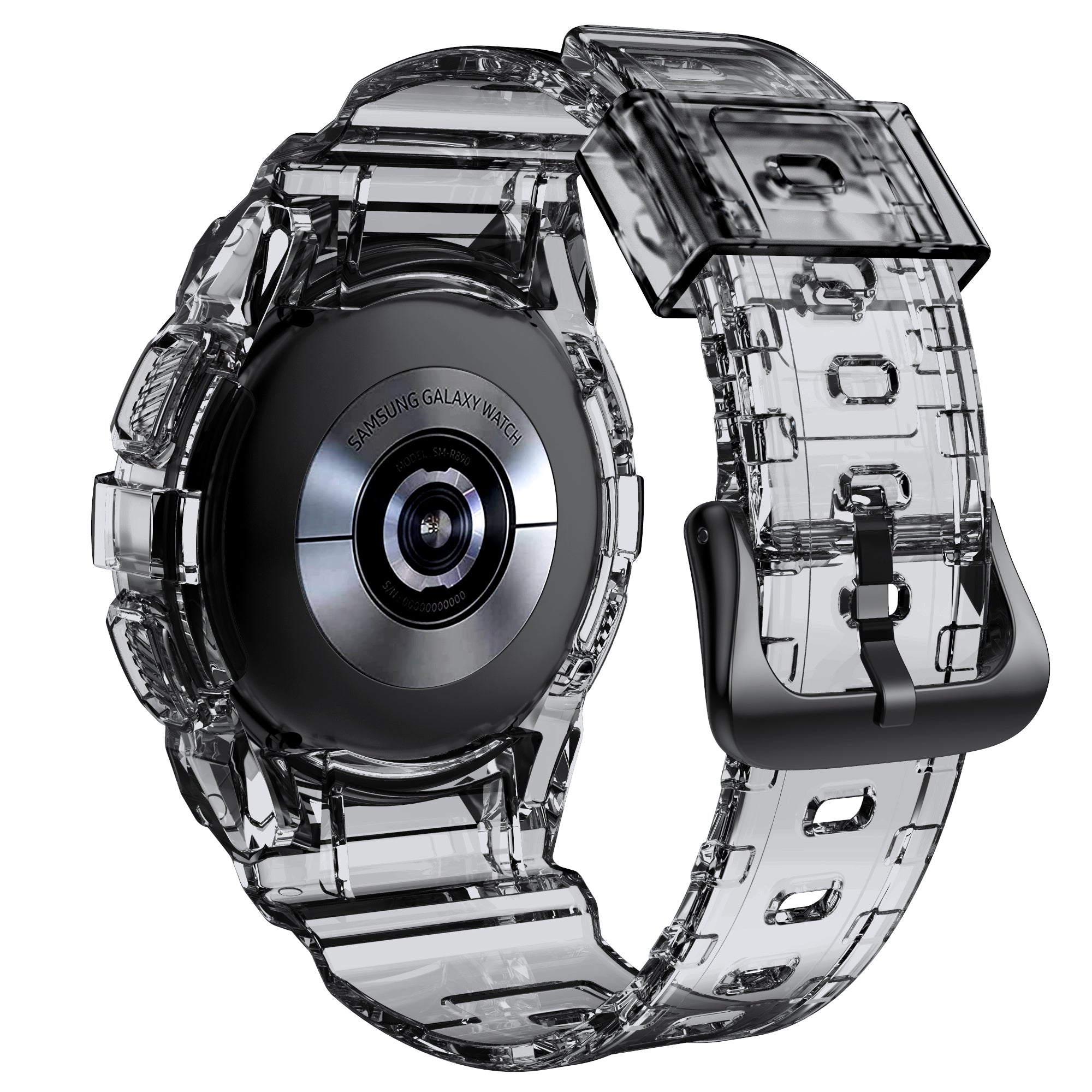 System-S Hülle Und Armband TPU Für Samsung Galaxy Watch 5 4 40 Mm Transparent Schwarz Schutz