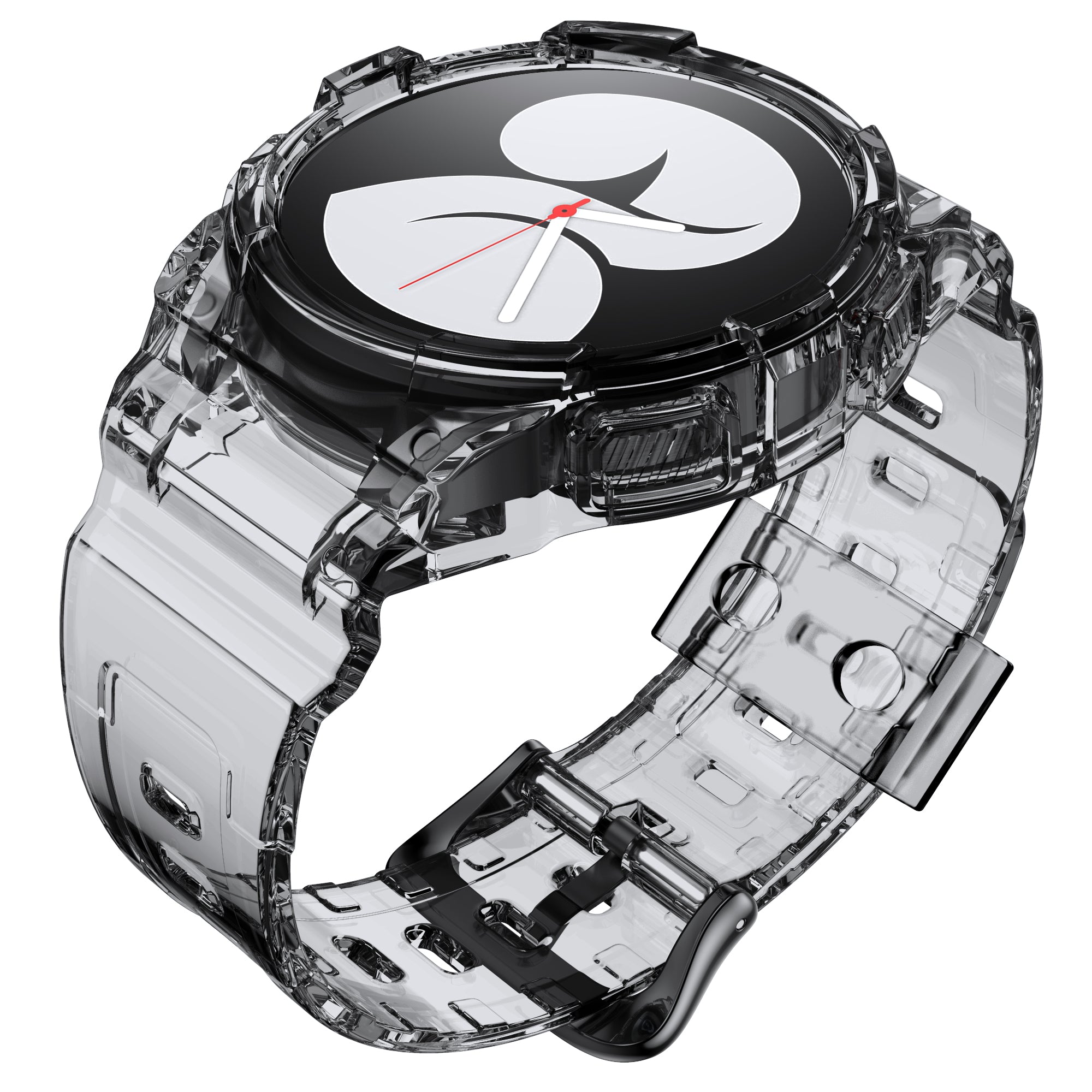 System-S Hülle Und Armband TPU Für Samsung Galaxy Watch 5 4 40 Mm Transparent Schwarz Schutz