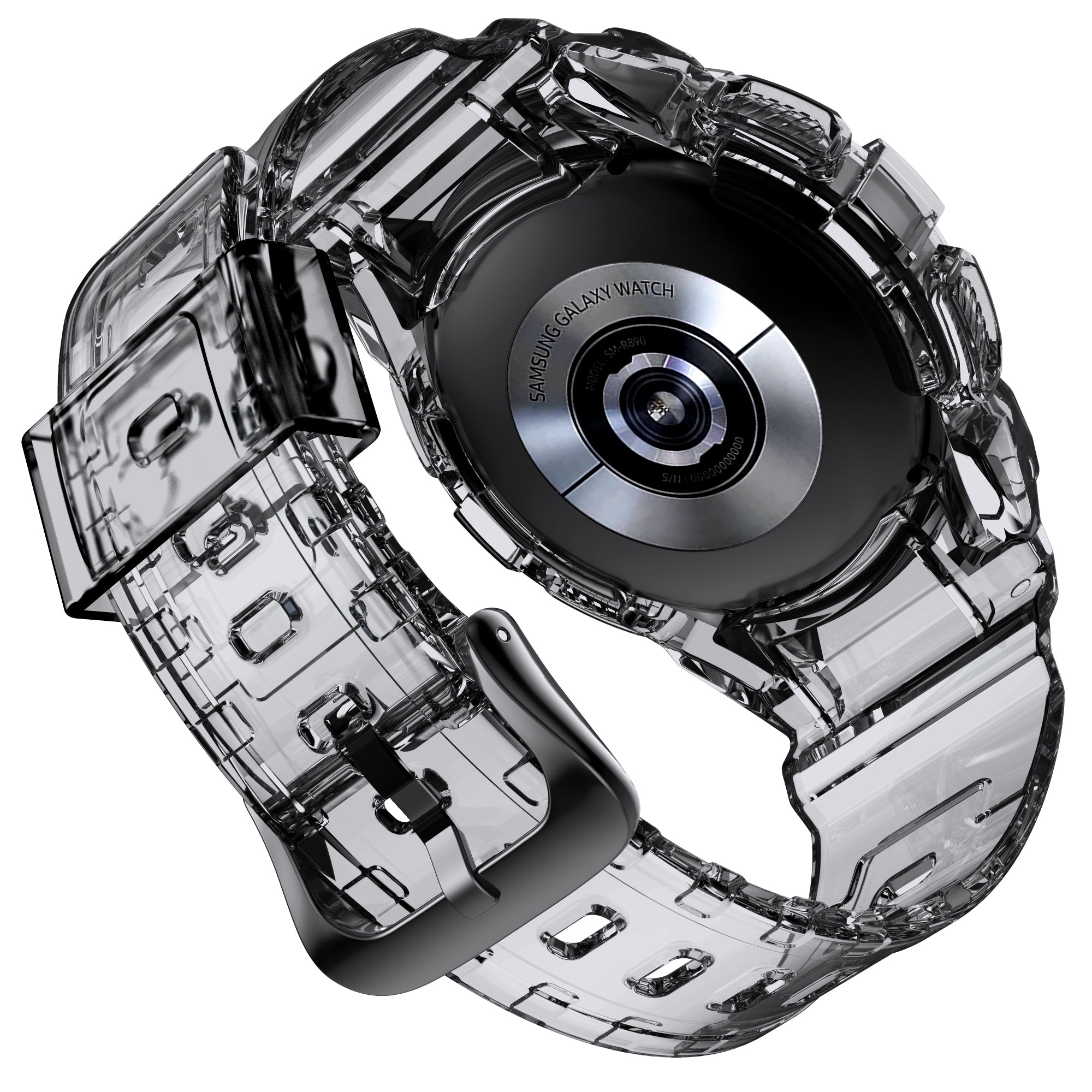 System-S Hülle Und Armband TPU Für Samsung Galaxy Watch 5 4 40 Mm Transparent Schwarz Schutz
