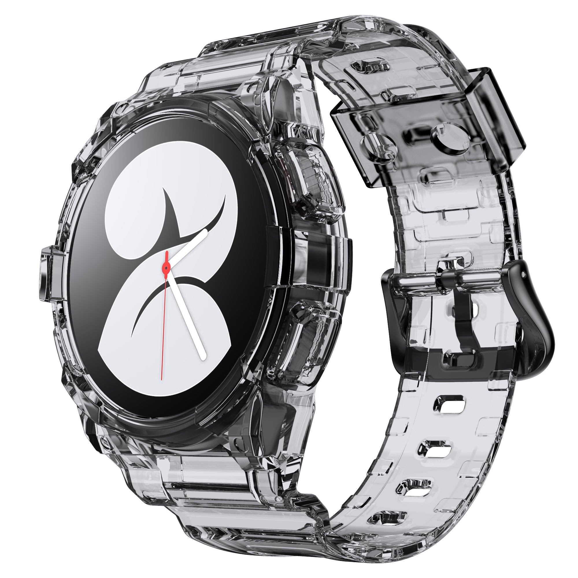 System-S Hülle Und Armband TPU Für Samsung Galaxy Watch 5 4 40 Mm Transparent Schwarz Schutz