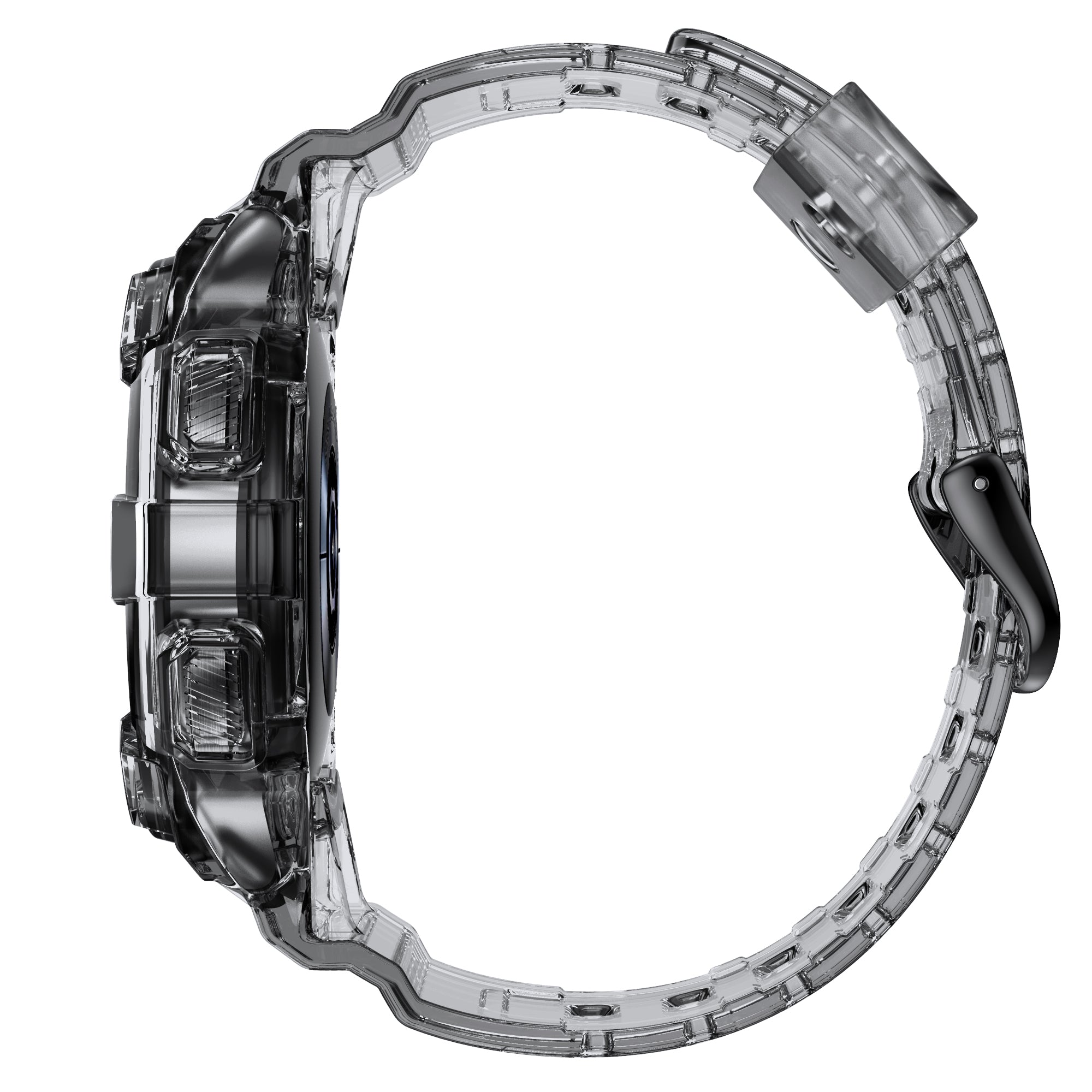 System-S Hülle Und Armband TPU Für Samsung Galaxy Watch 5 4 40 Mm Transparent Schwarz Schutz