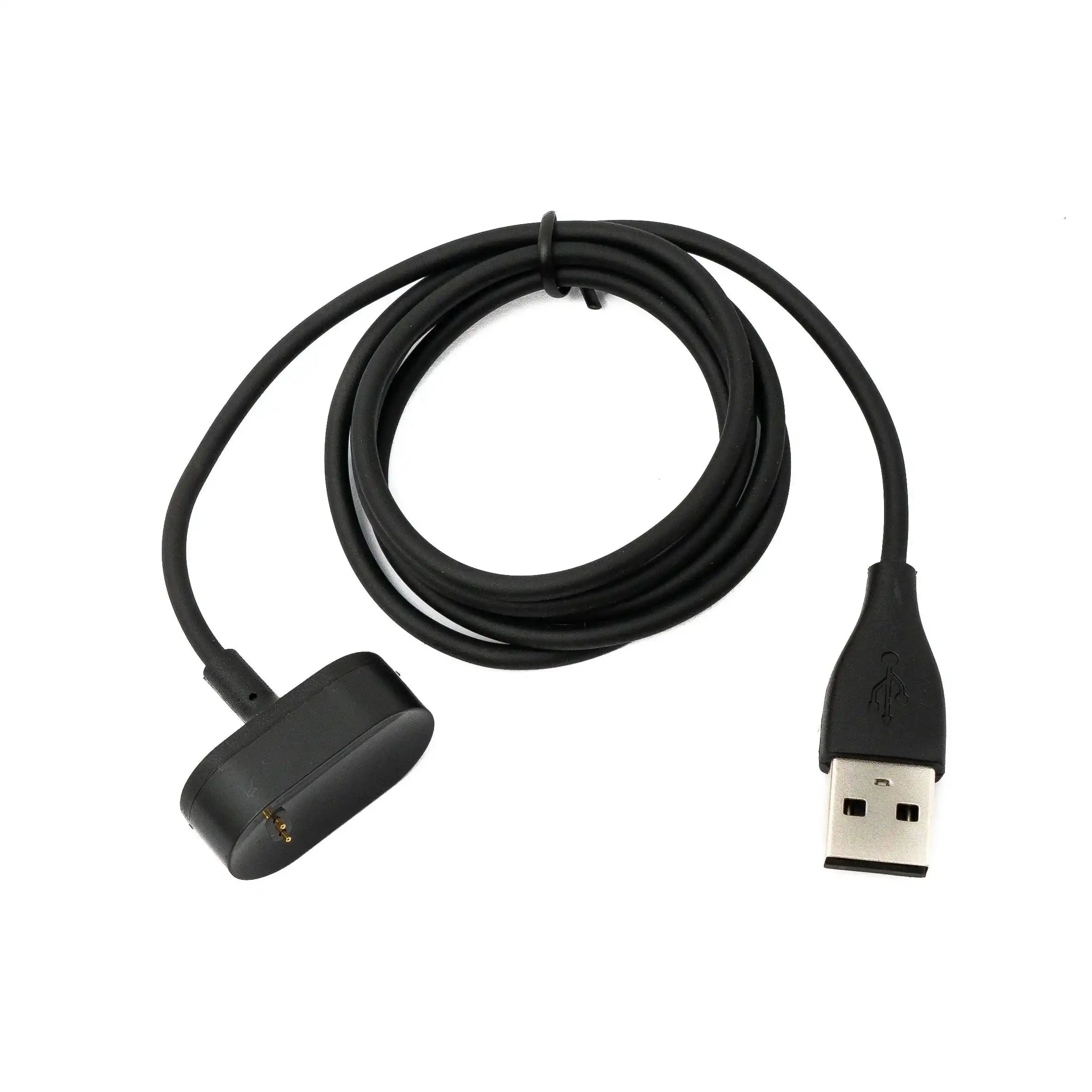 SYSTEM-S USB 2.0 Kabel 92 cm Ladekabel für Fitbit Inspire HR Ace 2 Smartwach in Schwarz