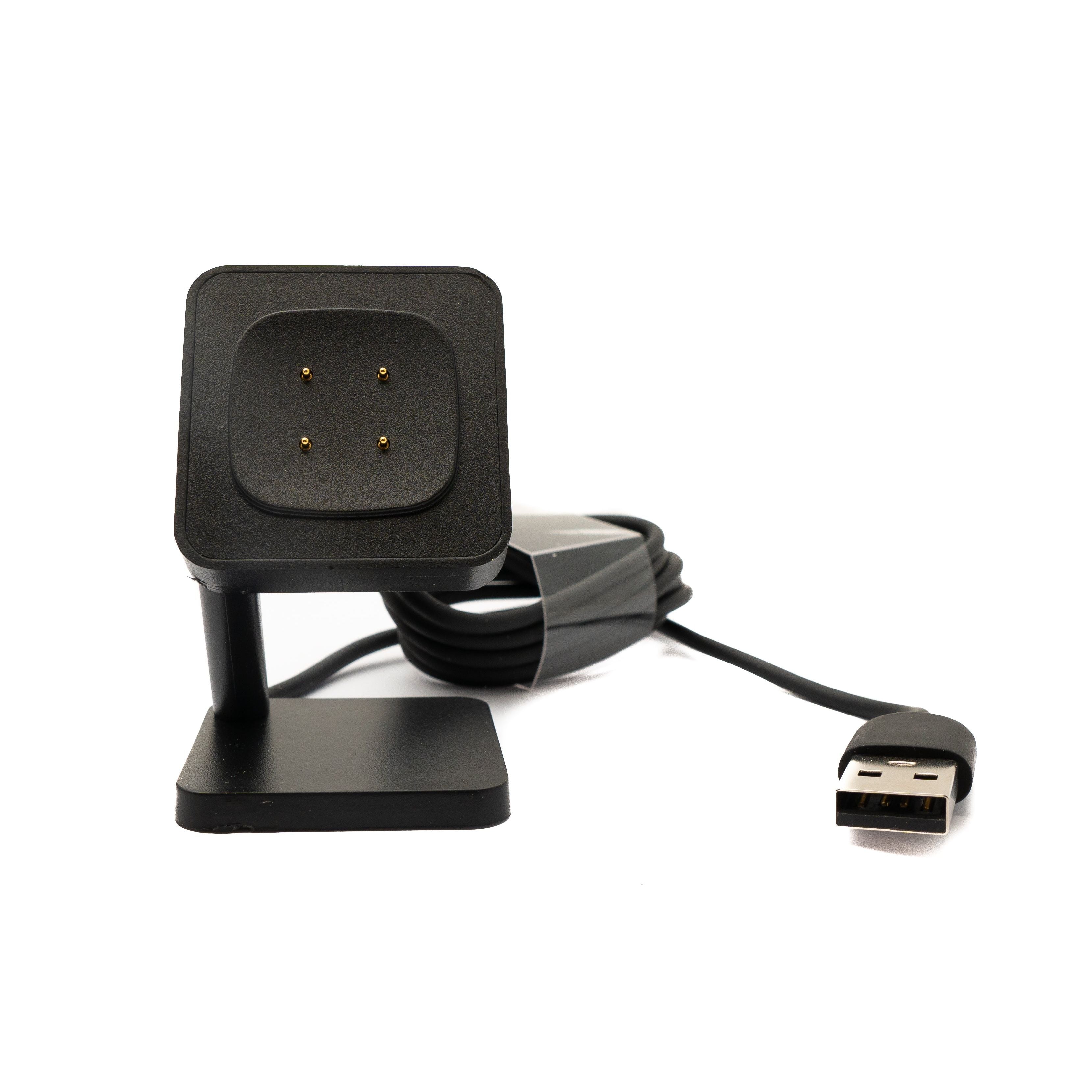 System-S USB 2.0 Ladestation Für Fitbit Versa 3 4 Sense 1 2 Schwarz 93 Cm Kabel Lang