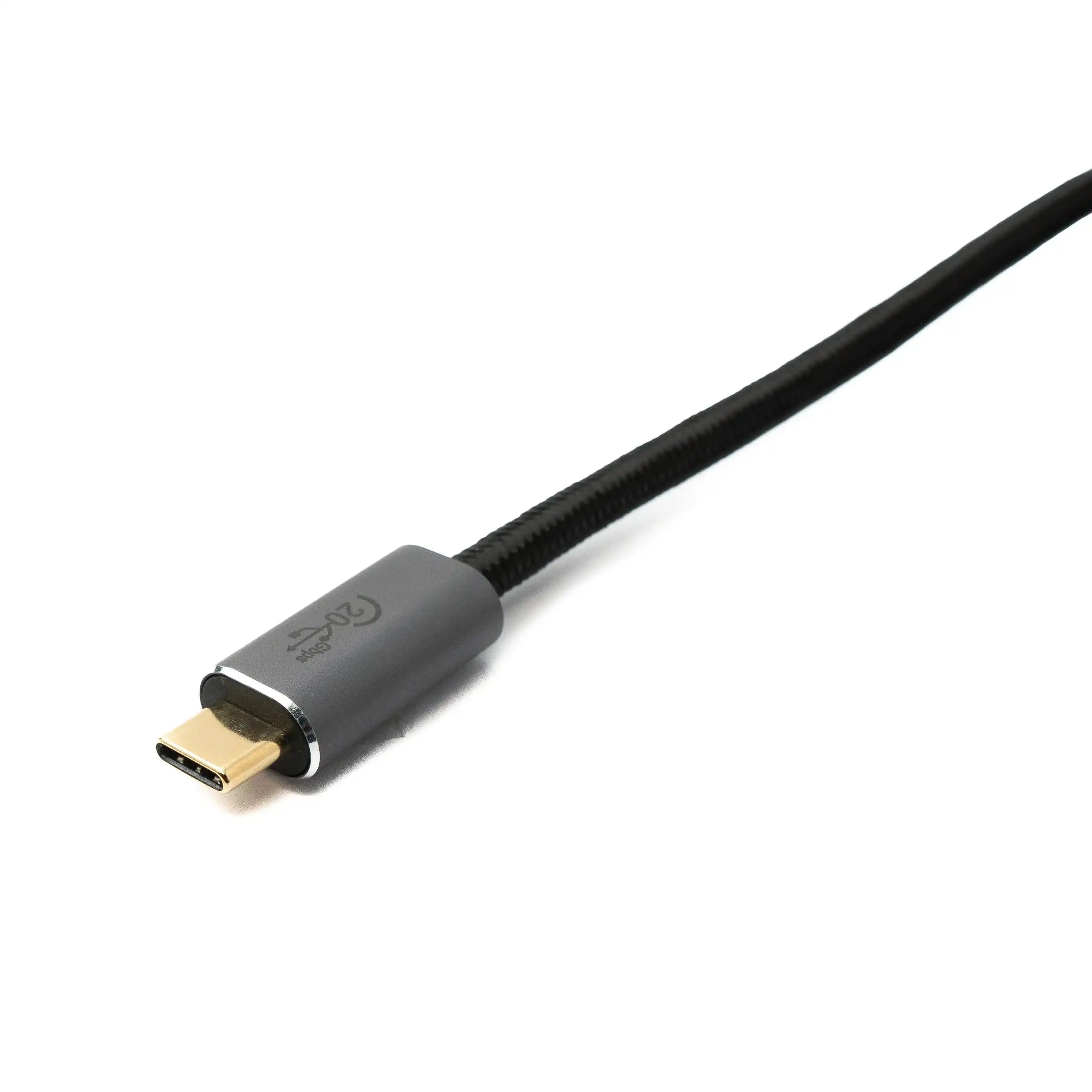 USB 3.2 Gen 2 Kabel Typ C Zu Typ C Geflochten Schwarz 200 cm Hochwertige Verbindung