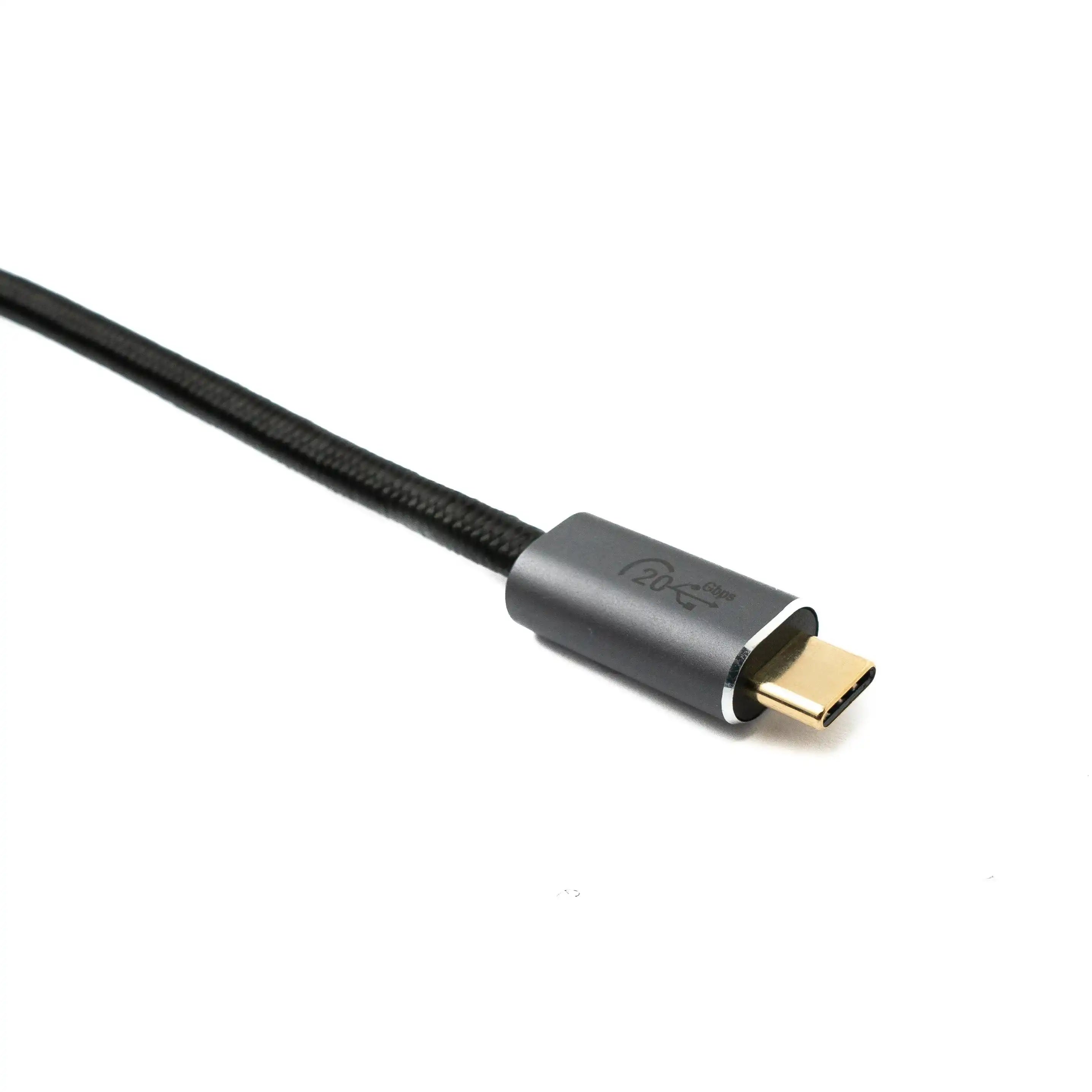 USB 3.2 Gen 2 Kabel Typ C Zu Typ C Geflochten Schwarz 200 cm Hochwertige Verbindung