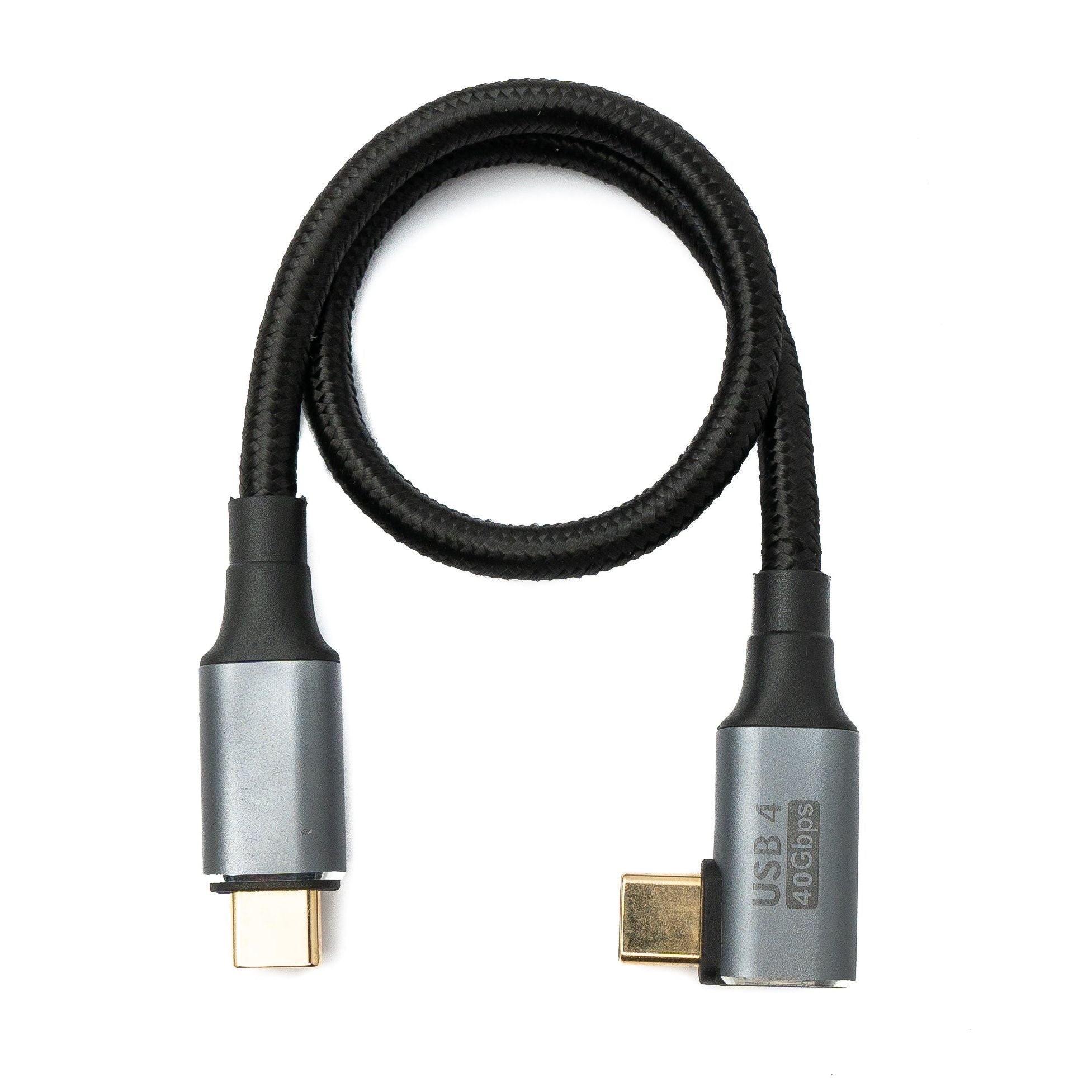 USB4 Kabel 30 cm Typ C Zu Typ C Geflochten Winkel Hochgeschwindigkeitskabel 40 Gbit Pro Sekunde