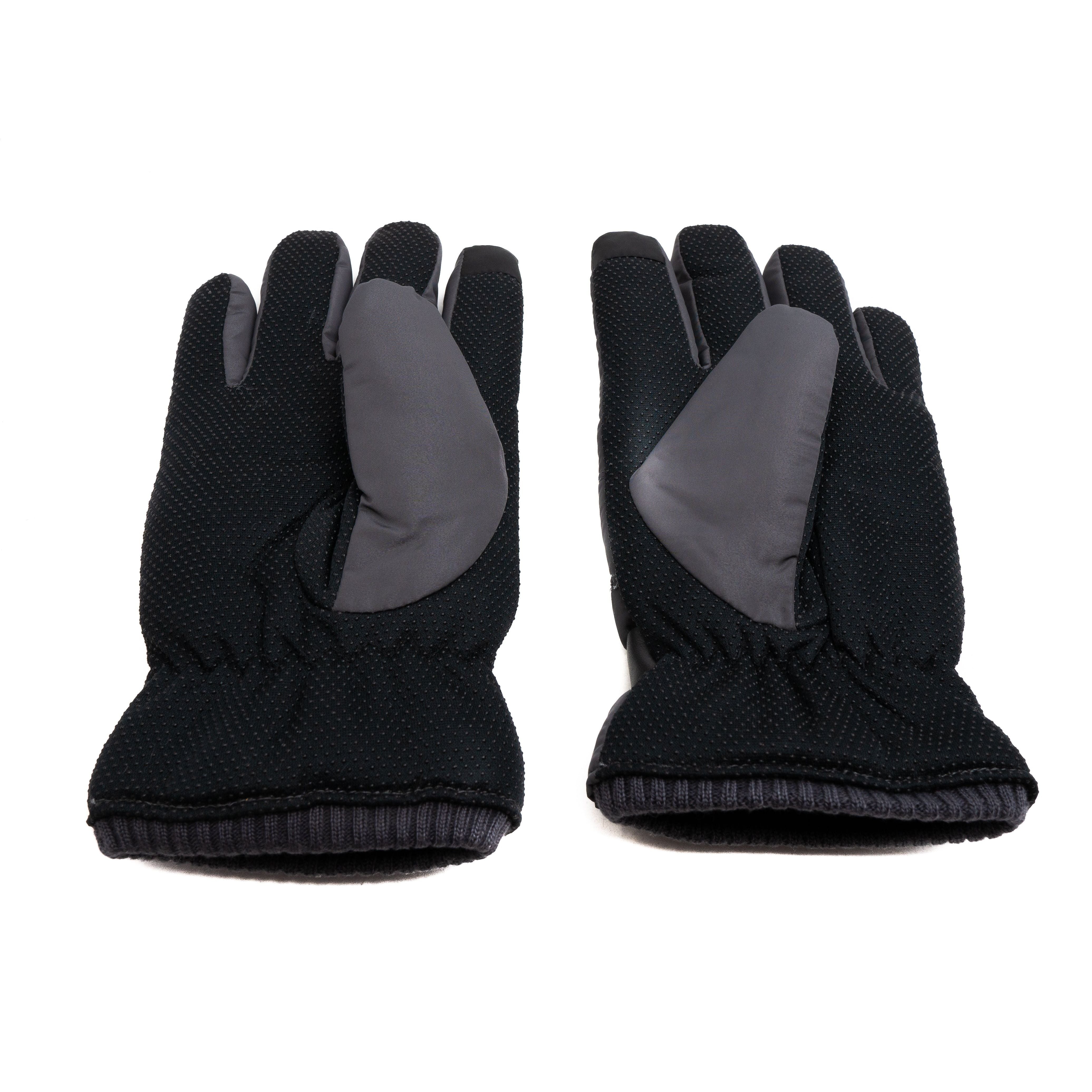 SYSTEM-S Antirutsch Handschuhe Touchscreen Kompatibel Aus Polyester Dunkelgrau Für Outdoor Einsatz