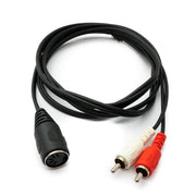 Cinch Kabel 2 RCA Buchse Zu DIN 5 Polig Stecker Stereo Schwarz 150 Zentimeter Lang