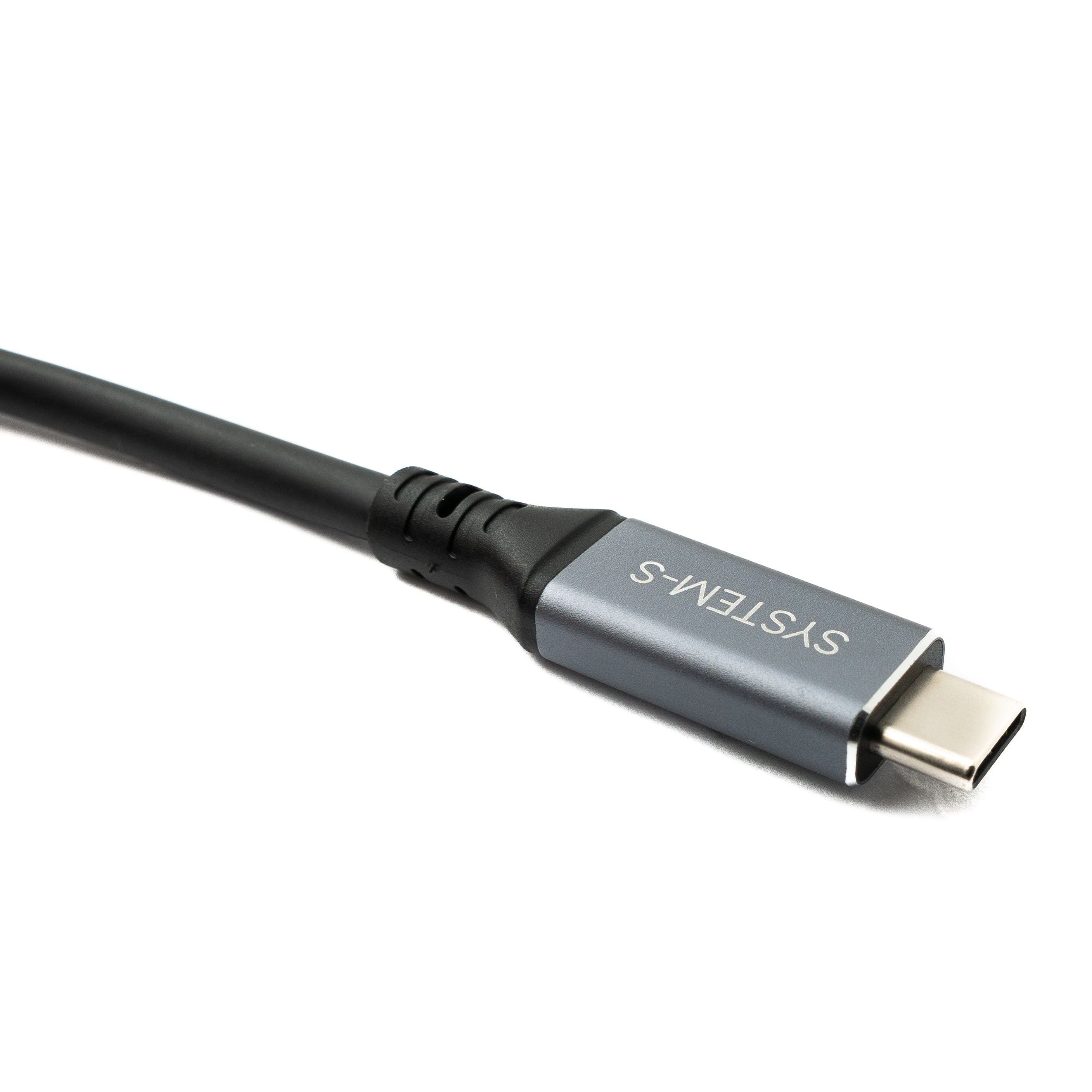 SYSTEM-S USB4 USB 100 cm Kabel Typ C Stecker zu Stecker Winkel 40 Gbit/s 240 W USB 4.0 Kabel