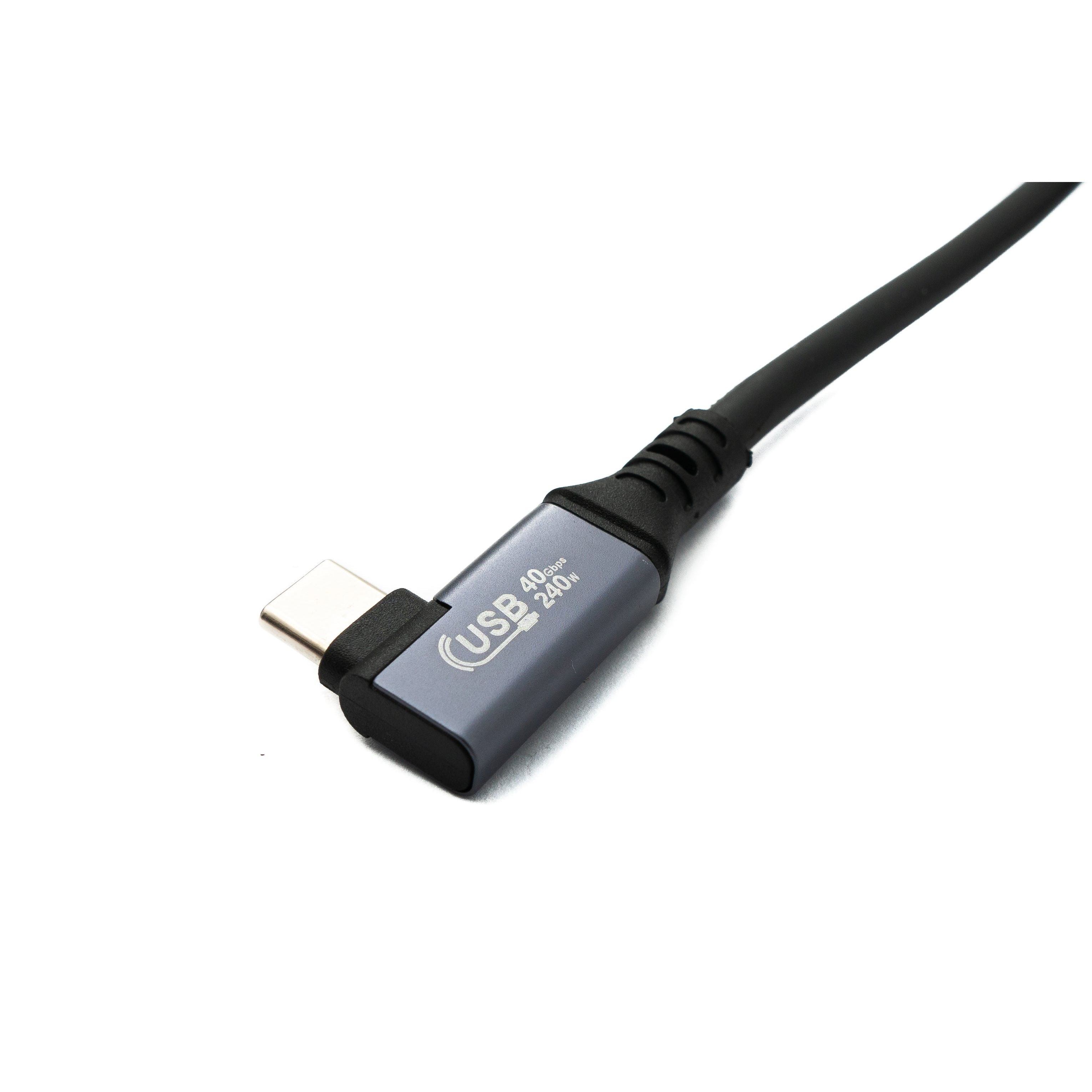 SYSTEM-S USB4 USB 100 cm Kabel Typ C Stecker zu Stecker Winkel 40 Gbit/s 240 W USB 4.0 Kabel
