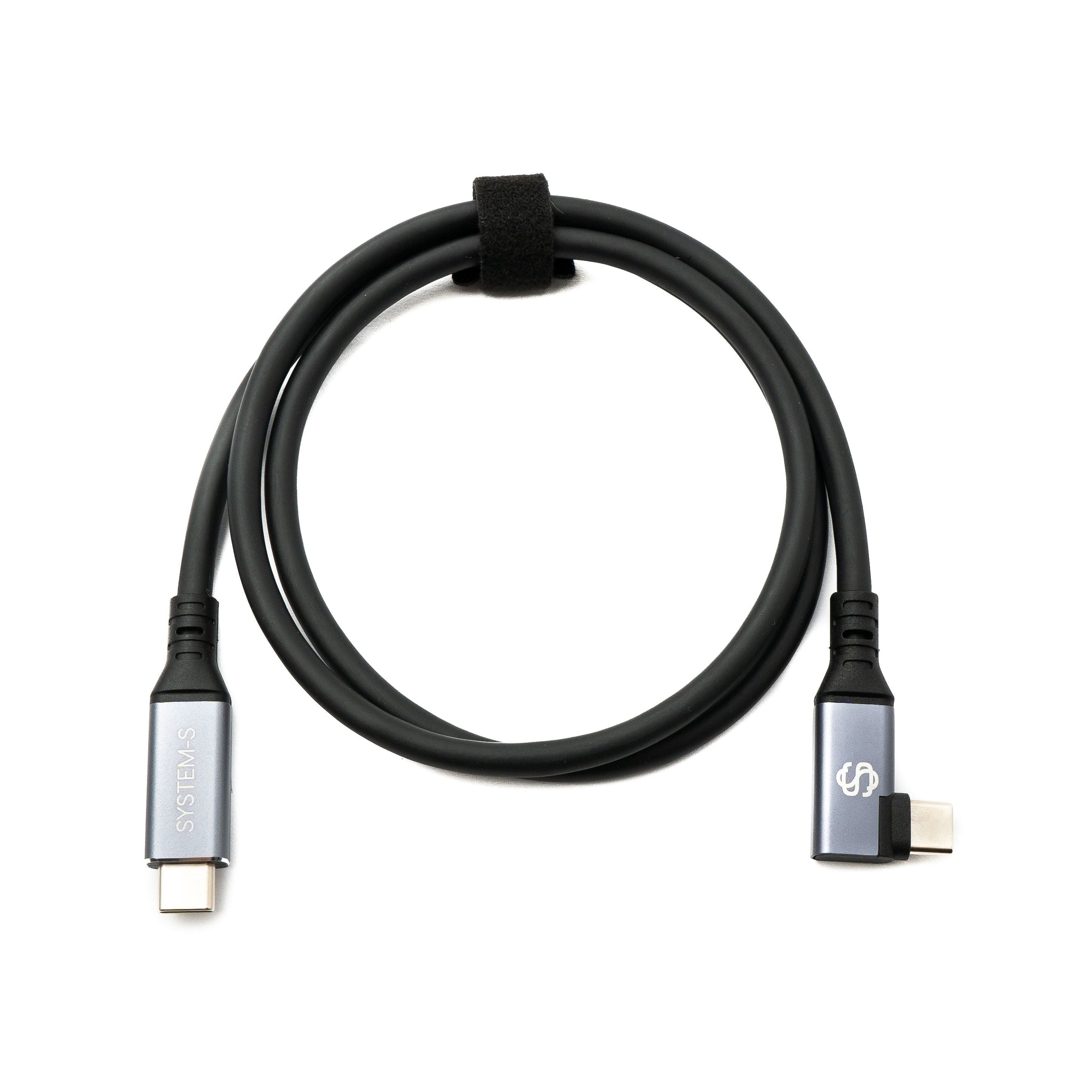 SYSTEM-S USB4 80 cm Kabel Typ C Stecker zu Stecker Winkel 40 Gbit/s 240 W USB 4.0 Kabel
