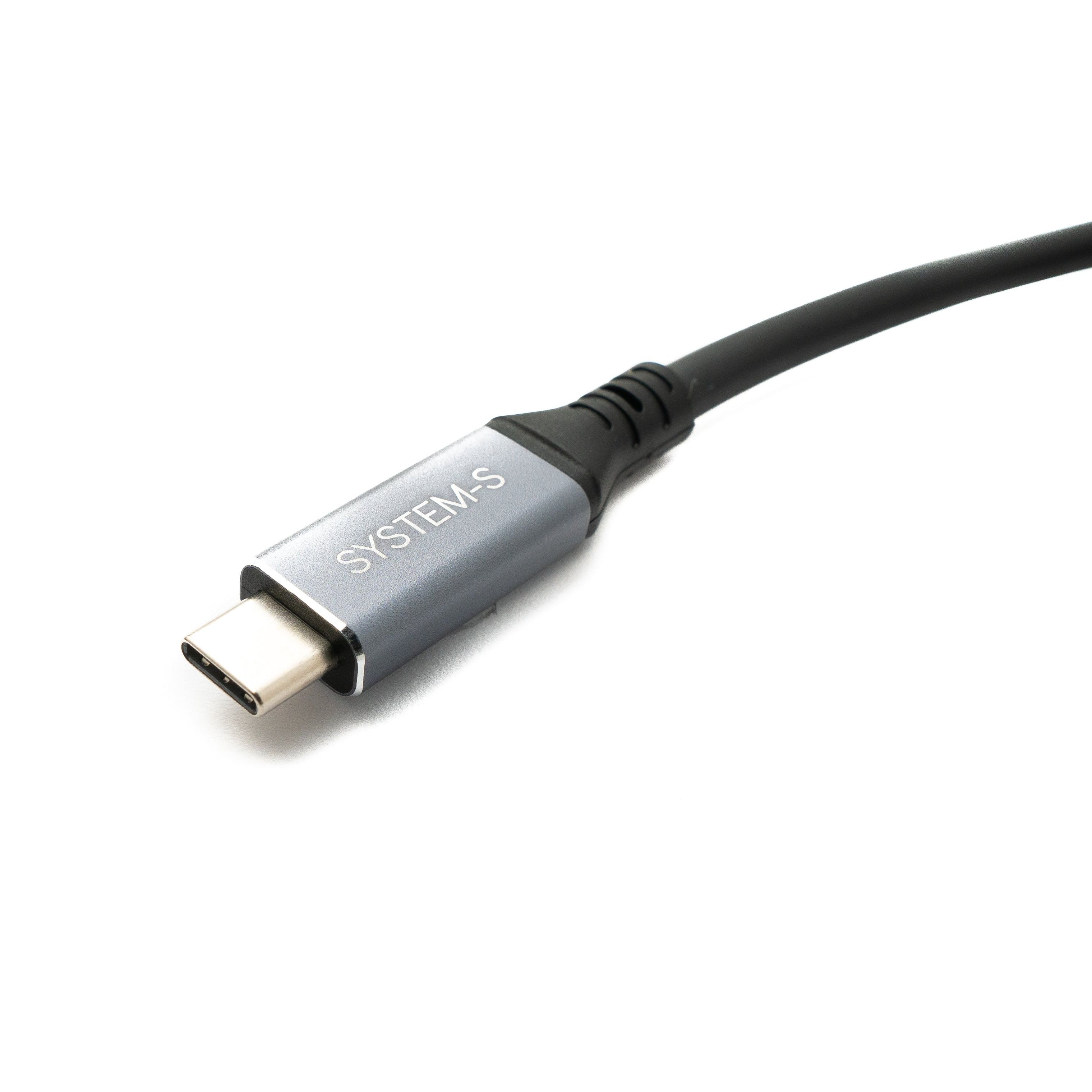 SYSTEM-S USB4 80 cm Kabel Typ C Stecker zu Stecker Winkel 40 Gbit/s 240 W USB 4.0 Kabel