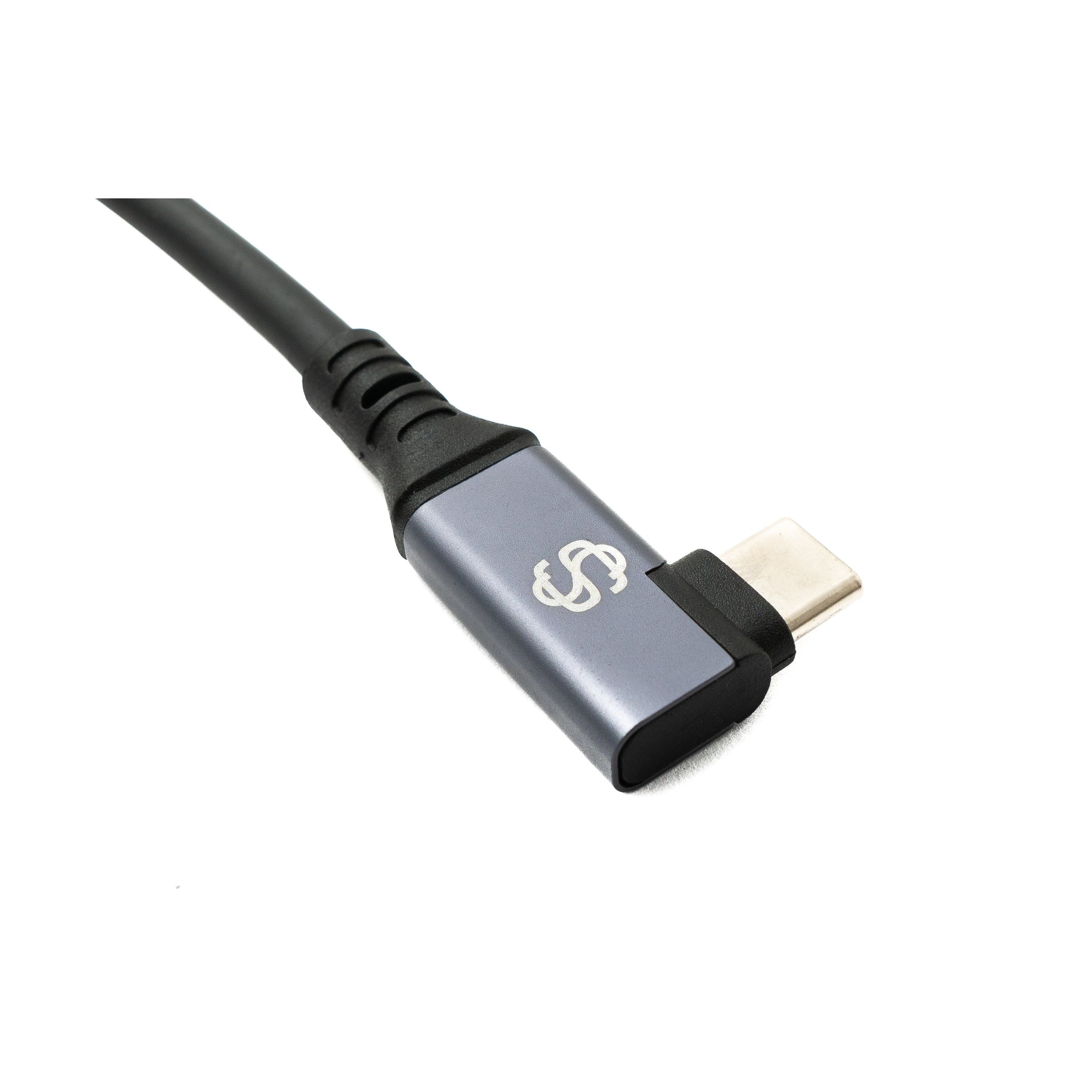 SYSTEM-S USB4 80 cm Kabel Typ C Stecker zu Stecker Winkel 40 Gbit/s 240 W USB 4.0 Kabel