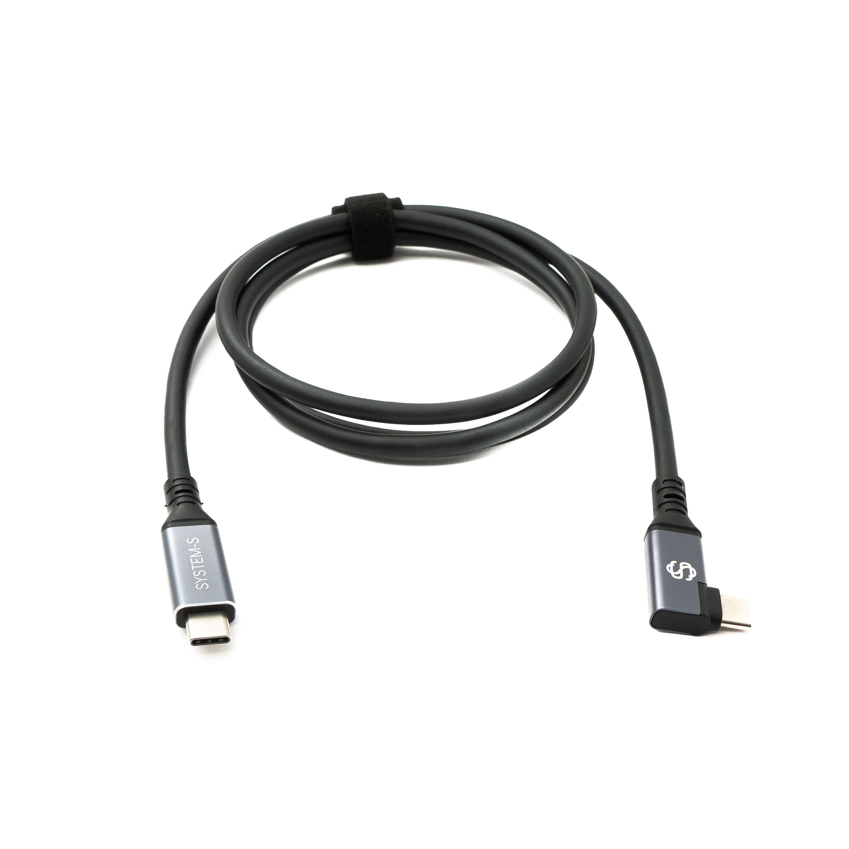 SYSTEM-S USB4 USB 120 cm Kabel Typ C Stecker zu Stecker Winkel 40 Gbit/s 240 W USB 4.0 Kabel
