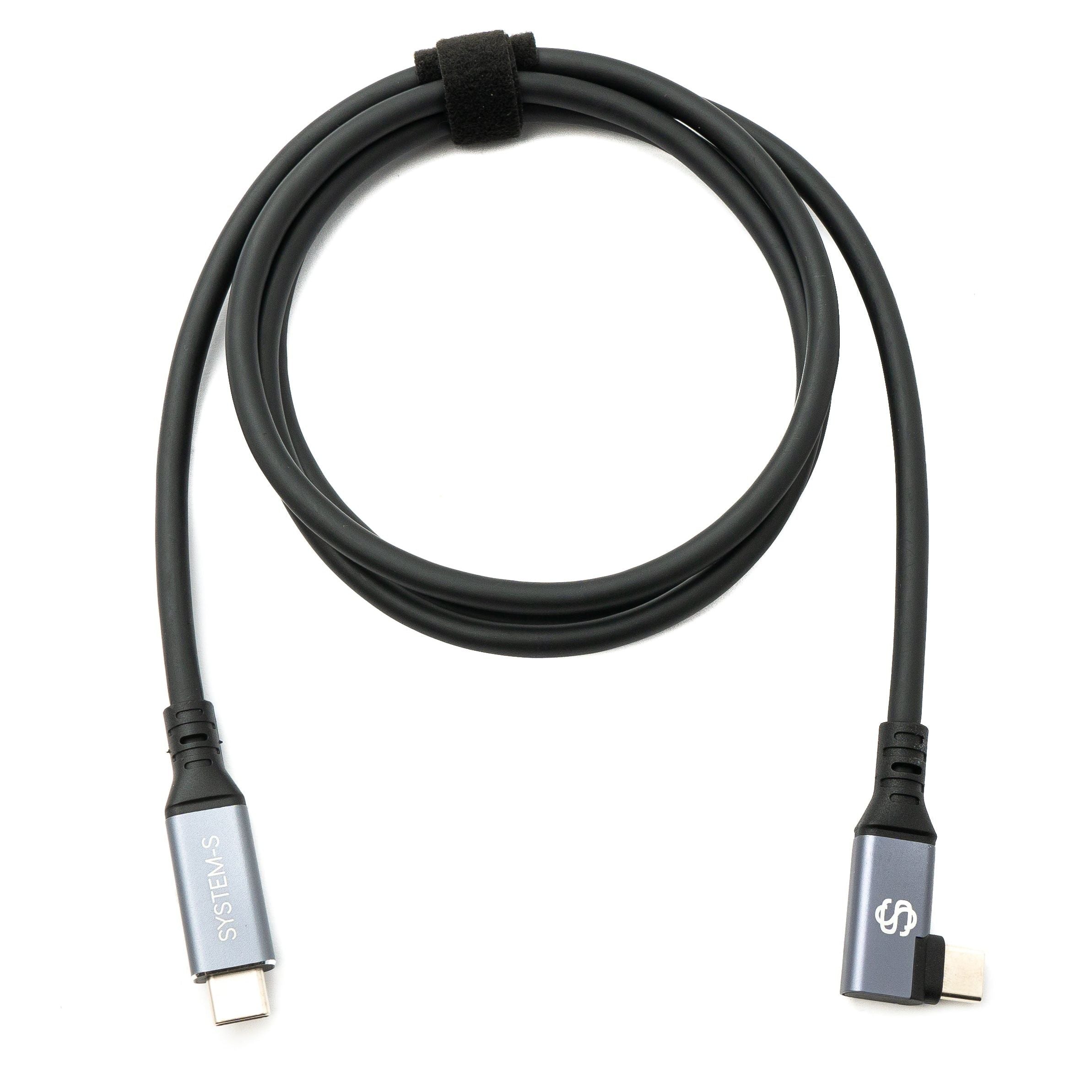 SYSTEM-S USB4 USB 120 cm Kabel Typ C Stecker zu Stecker Winkel 40 Gbit/s 240 W USB 4.0 Kabel
