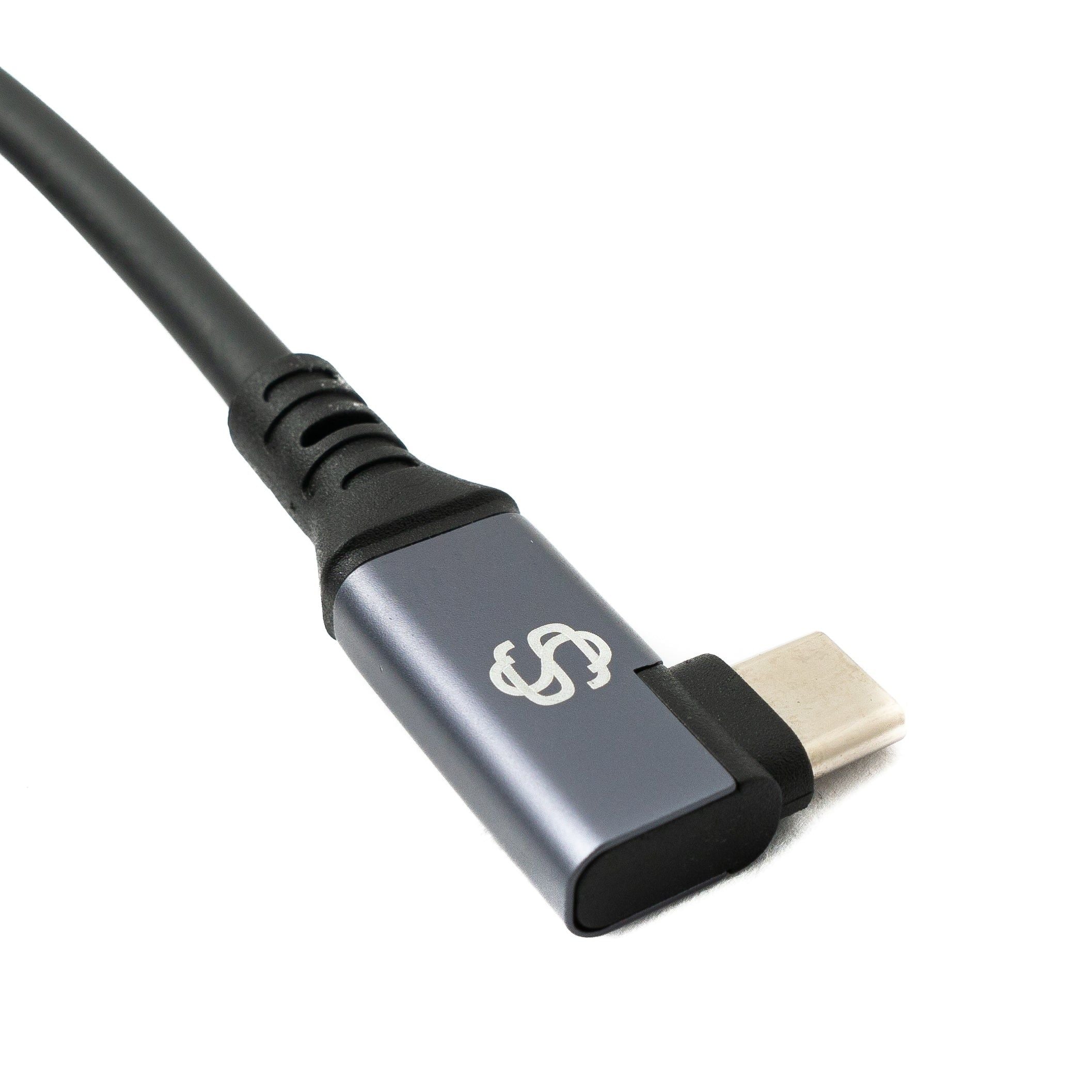 SYSTEM-S USB4 USB 120 cm Kabel Typ C Stecker zu Stecker Winkel 40 Gbit/s 240 W USB 4.0 Kabel