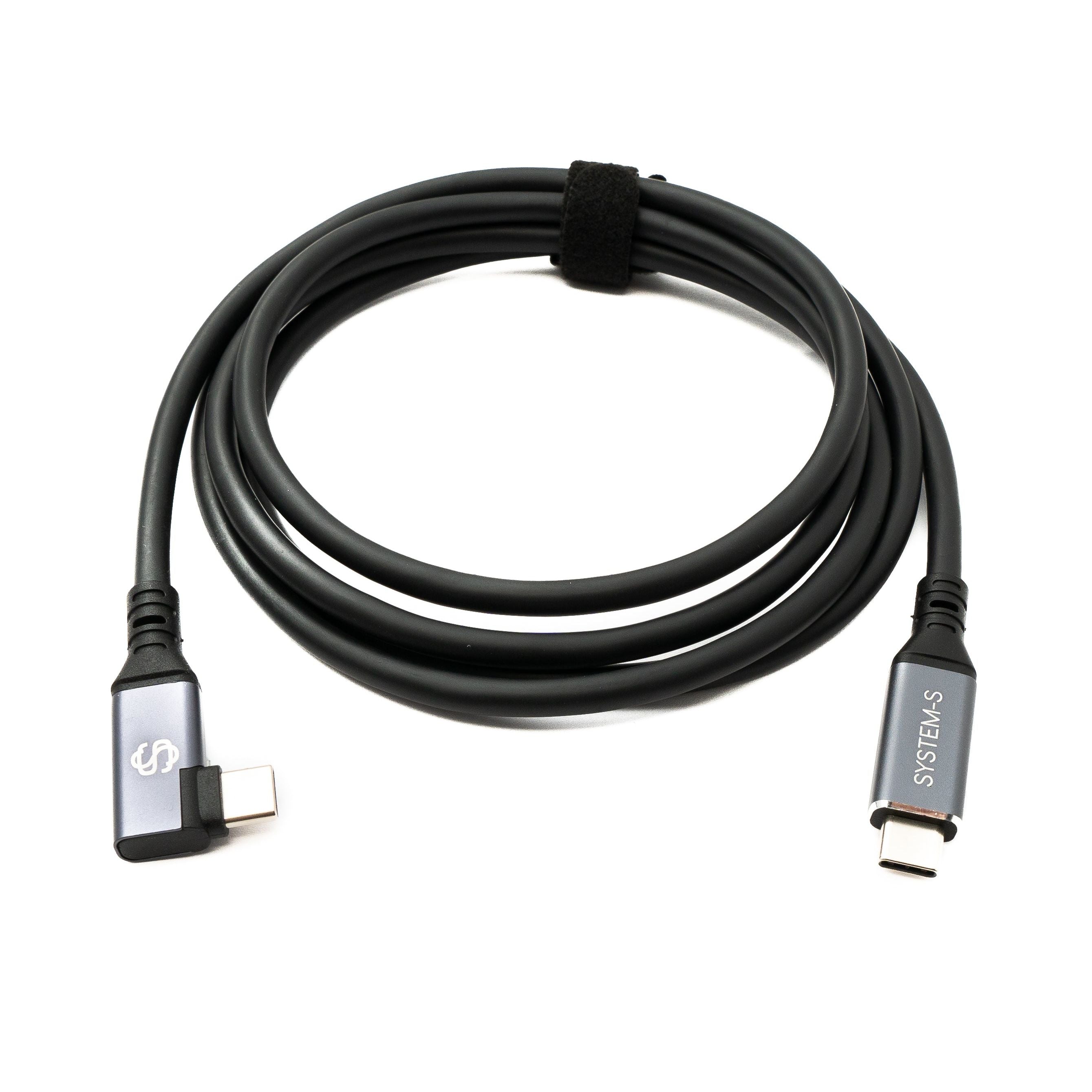 SYSTEM-S USB4 USB 150 cm Kabel Typ C Stecker zu Stecker Winkel 40 Gbit/s 240 W USB 4.0 Kabel