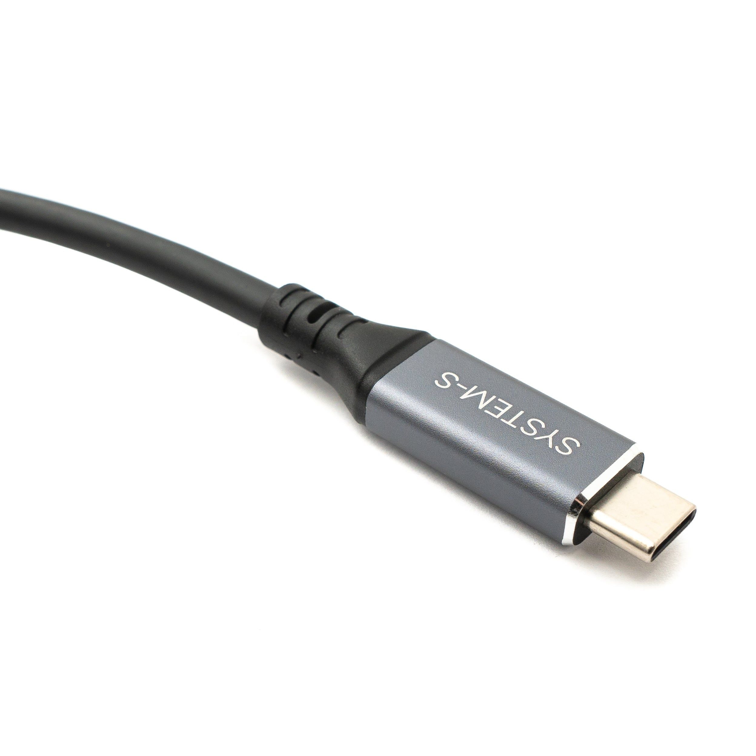 SYSTEM-S USB4 USB 150 cm Kabel Typ C Stecker zu Stecker Winkel 40 Gbit/s 240 W USB 4.0 Kabel