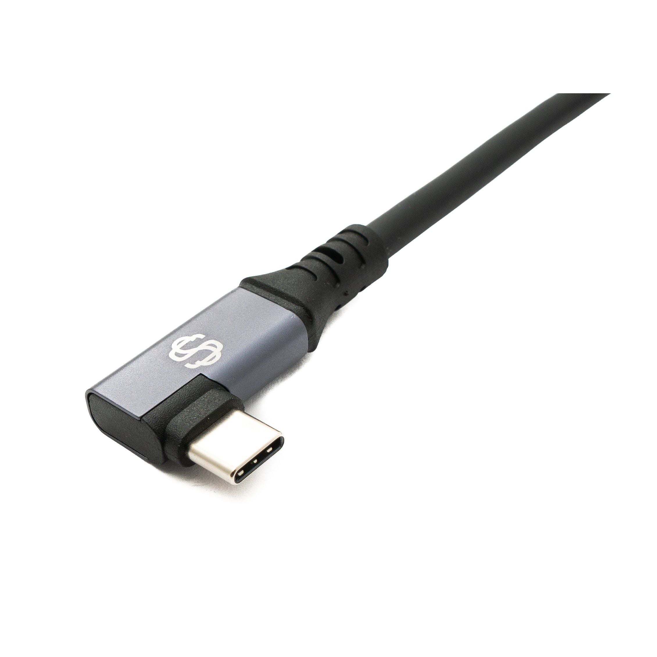 SYSTEM-S USB4 USB 150 cm Kabel Typ C Stecker zu Stecker Winkel 40 Gbit/s 240 W USB 4.0 Kabel