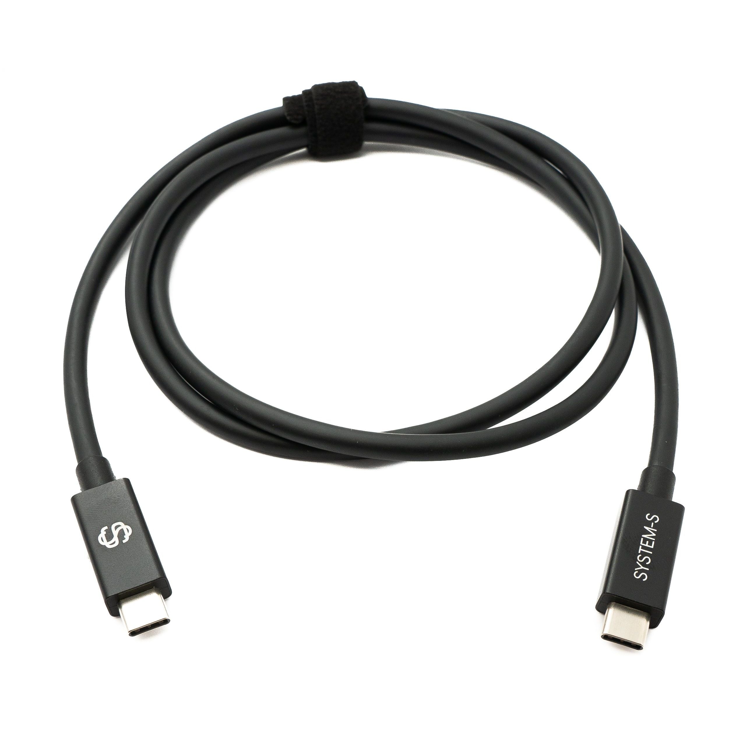 SYSTEM-S USB Thunderbolt 4 100 cm Kabel Typ C Stecker zu Stecker 40 Gbit/s 240 W Kabel Adapter