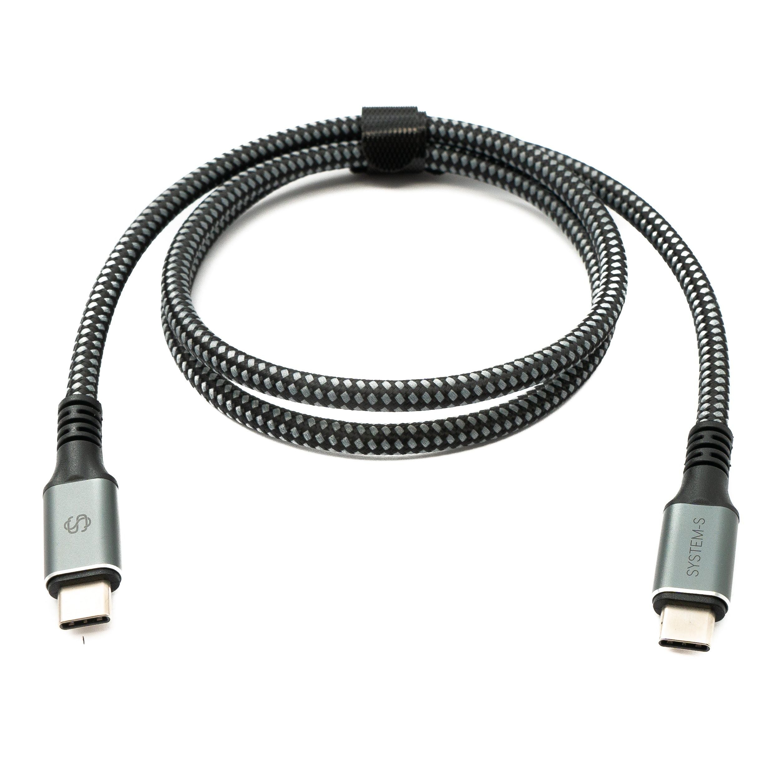 SYSTEM-S USB4 USB 80 cm Kabel Typ C Stecker zu Stecker geflochten 40 Gbit/s 240 W USB 4.0 Kabel