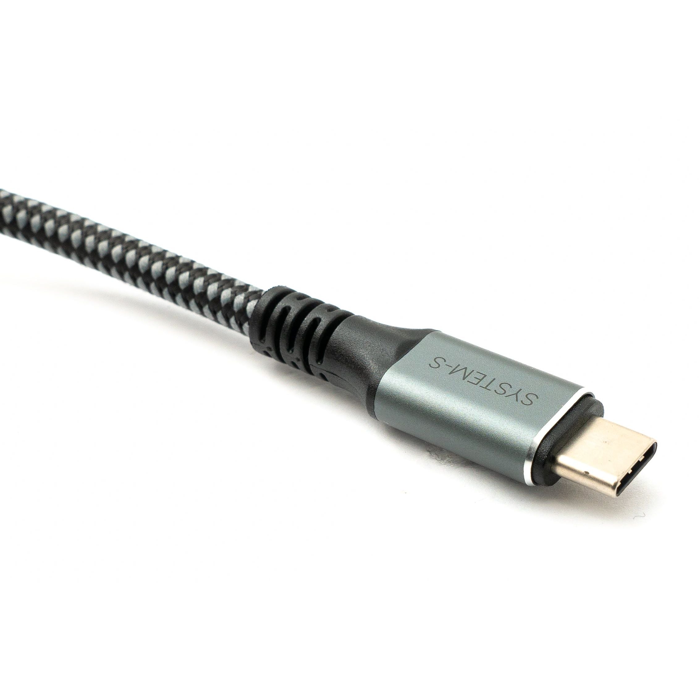 SYSTEM-S USB4 USB 80 cm Kabel Typ C Stecker zu Stecker geflochten 40 Gbit/s 240 W USB 4.0 Kabel