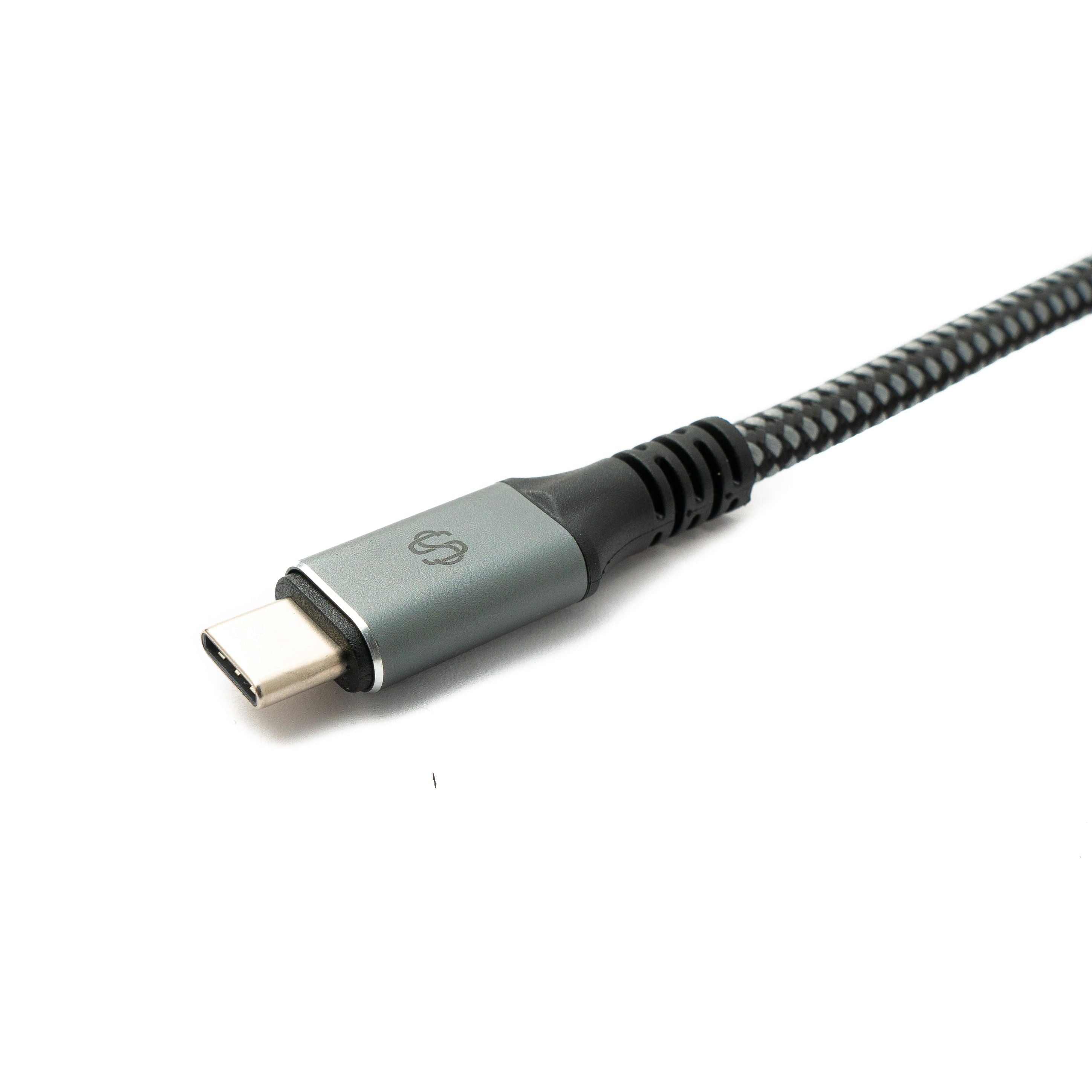 SYSTEM-S USB4 USB 80 cm Kabel Typ C Stecker zu Stecker geflochten 40 Gbit/s 240 W USB 4.0 Kabel