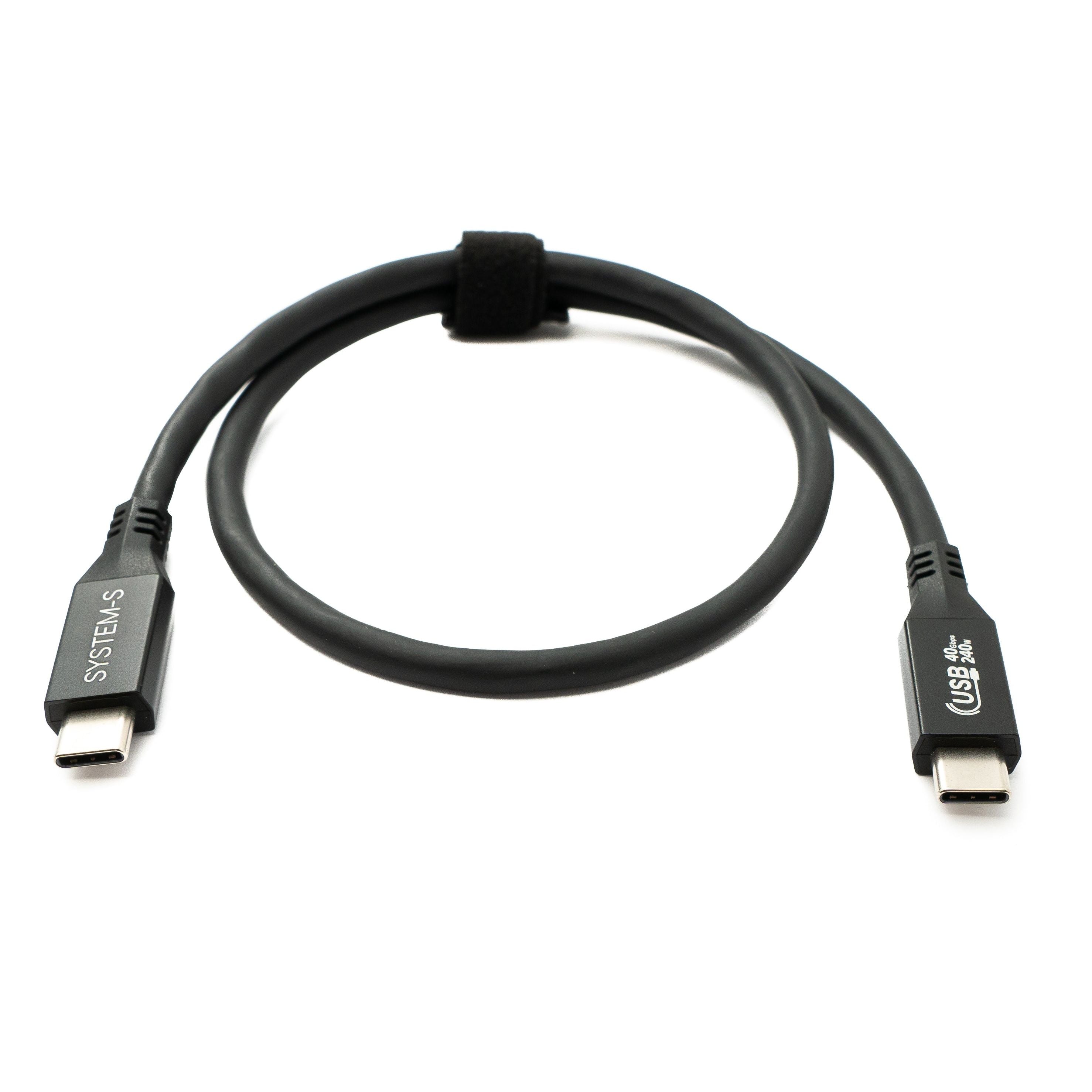 SYSTEM-S USB4 USB 50 cm Kabel Typ C Stecker zu Stecker 40 Gbit/s 240 W USB 4.0 Kabel