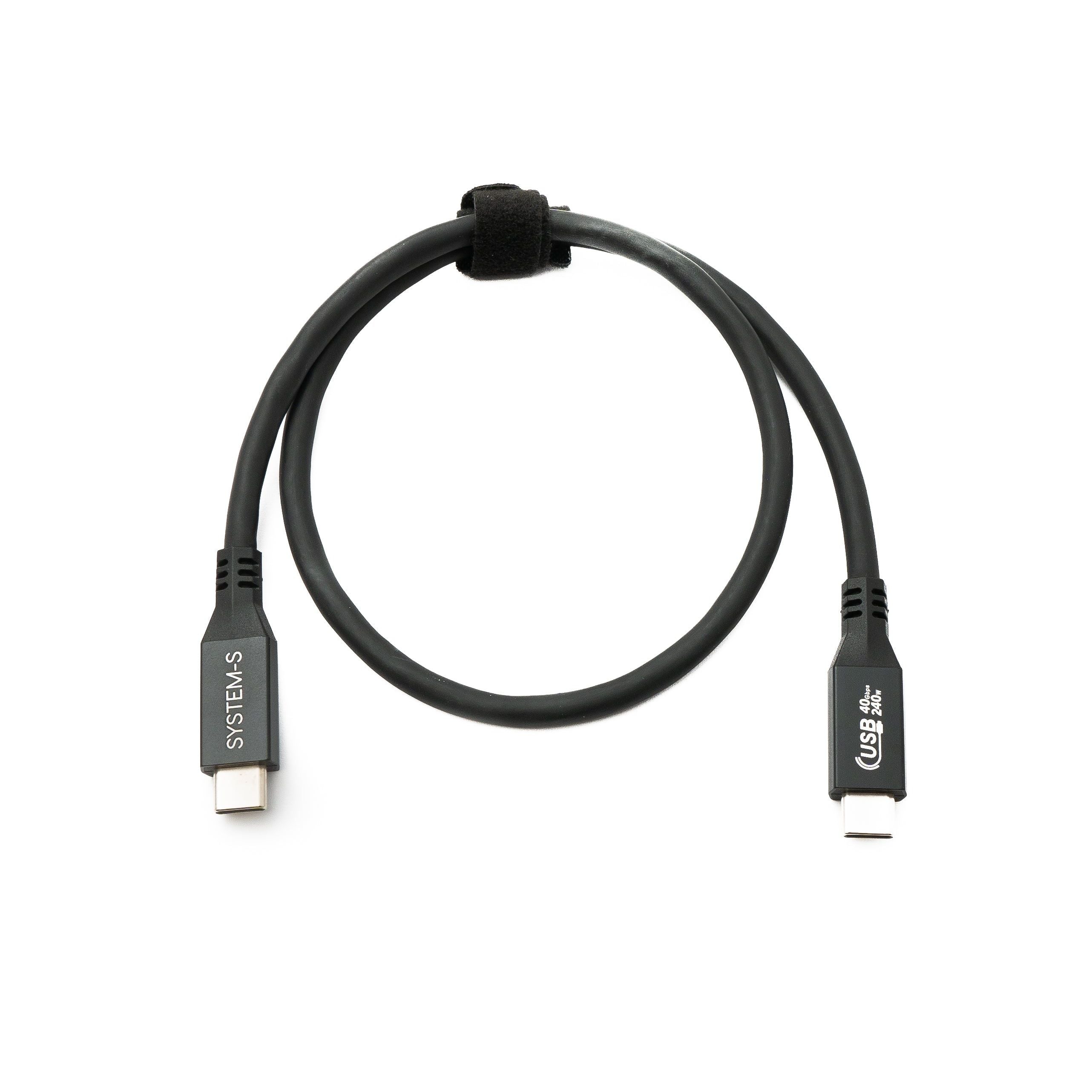 SYSTEM-S USB4 USB 50 cm Kabel Typ C Stecker zu Stecker 40 Gbit/s 240 W USB 4.0 Kabel
