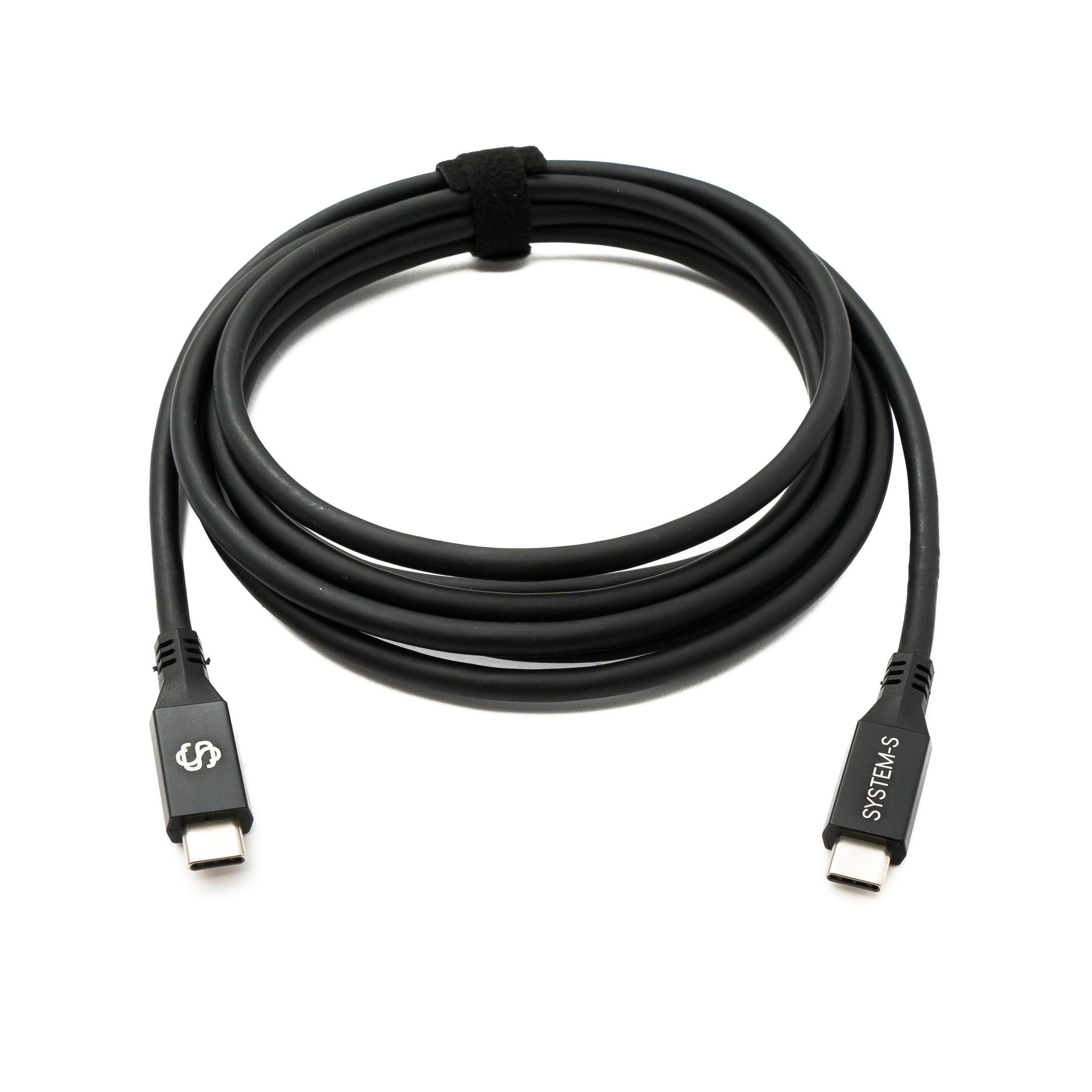 SYSTEM-S USB4 USB 250 cm Kabel Typ C Stecker zu Stecker 40 Gbit/s 240 W USB 4.0 Kabel