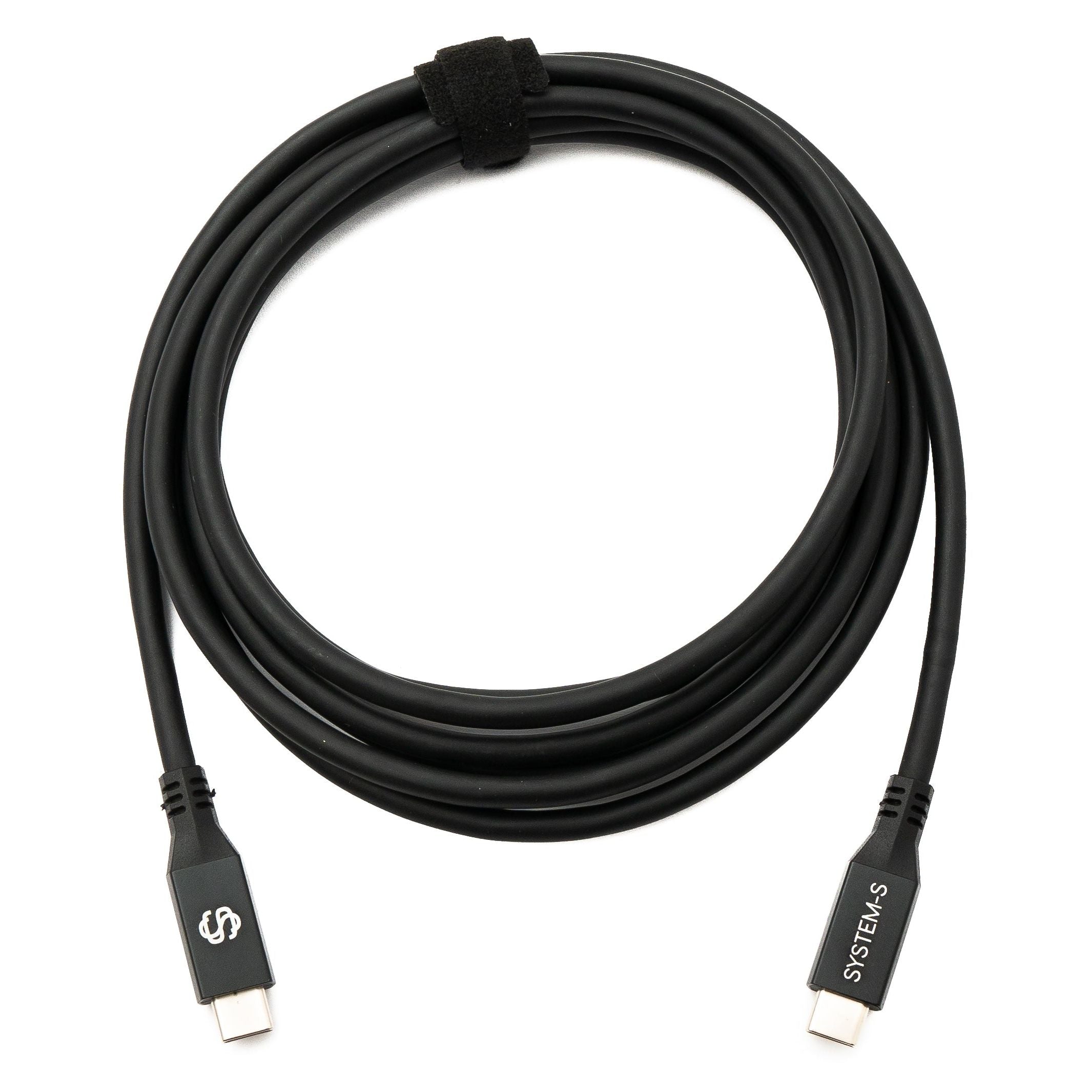 SYSTEM-S USB4 USB 250 cm Kabel Typ C Stecker zu Stecker 40 Gbit/s 240 W USB 4.0 Kabel