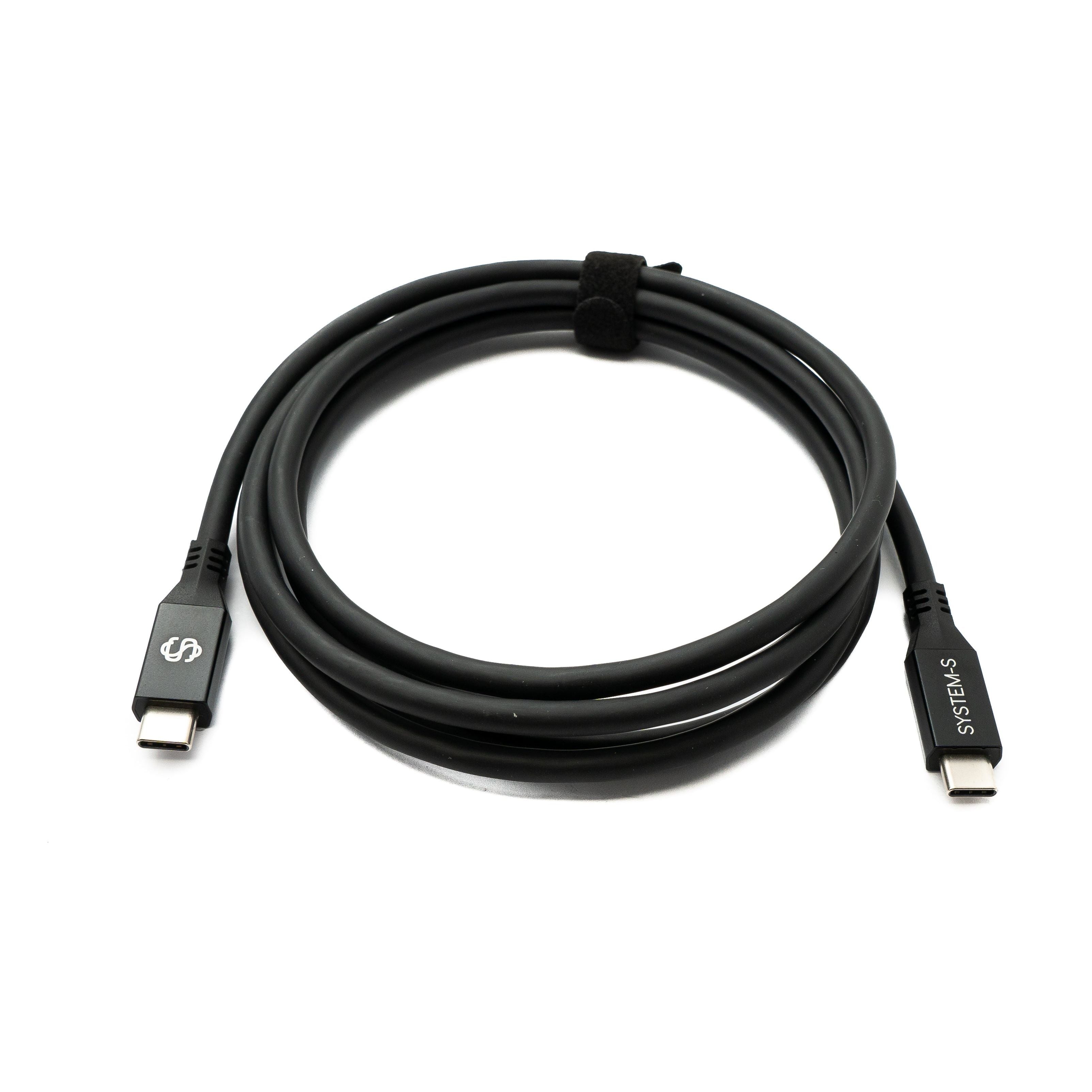 SYSTEM-S USB4 USB 200 cm Kabel Typ C Stecker zu Stecker 40 Gbit/s 240 W USB 4.0 Kabel