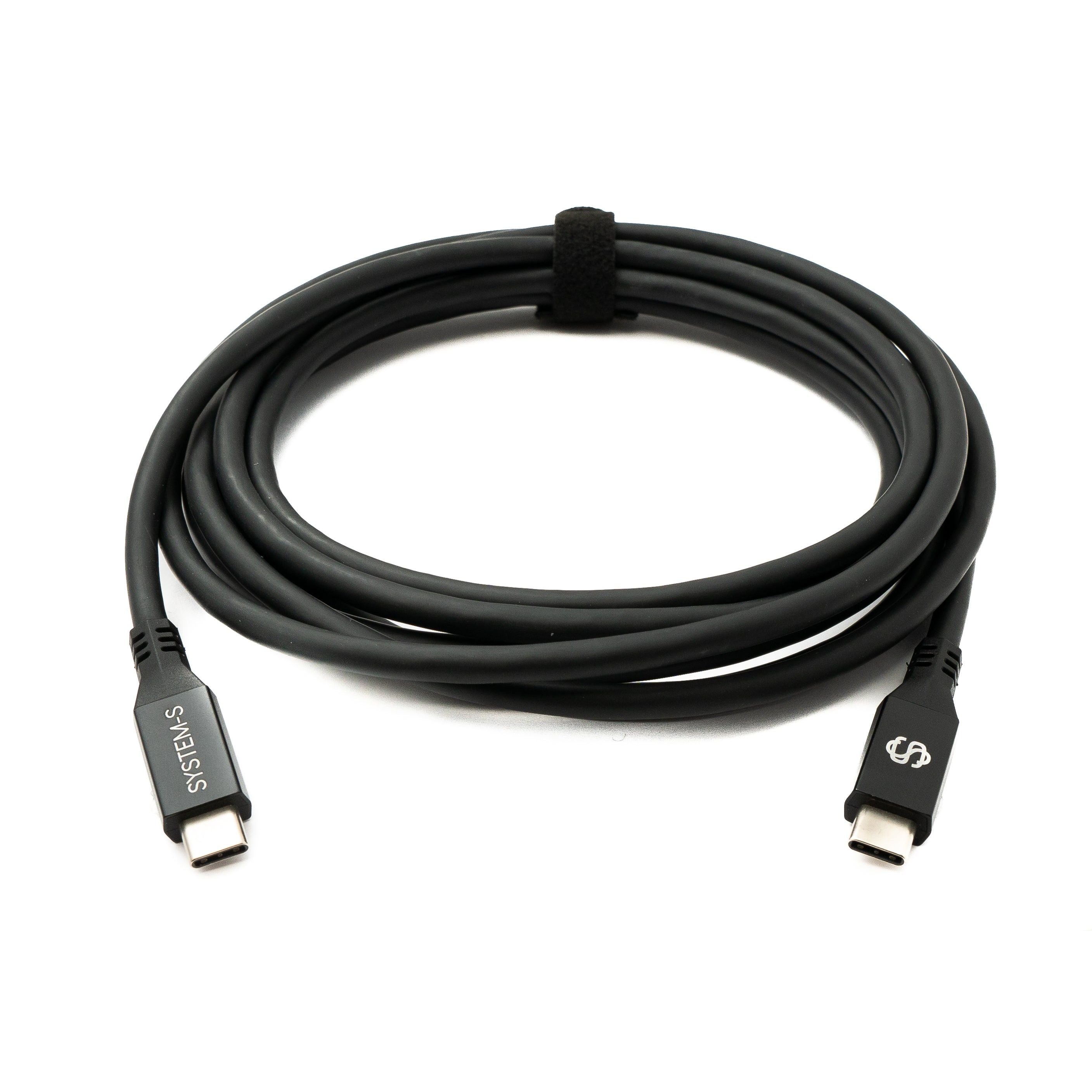 SYSTEM-S USB4 USB 3 m Kabel Typ C Stecker zu Stecker 40 Gbit/s 240 W USB 4.0 Kabel