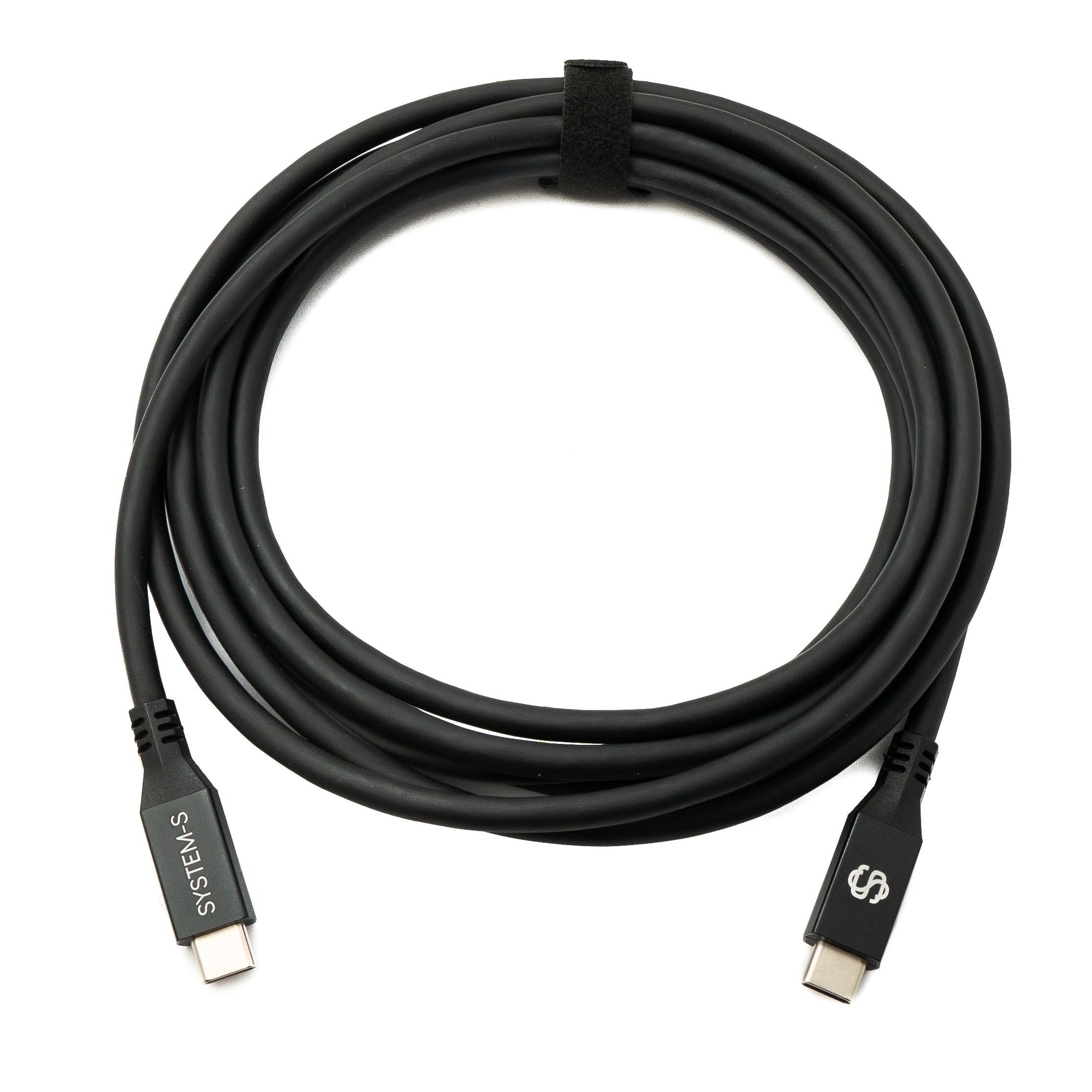 SYSTEM-S USB4 USB 3 m Kabel Typ C Stecker zu Stecker 40 Gbit/s 240 W USB 4.0 Kabel