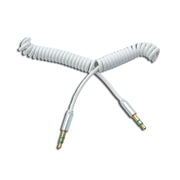 Spiral Audio Kabel 150 cm 3,5 mm Stereo Klinke Weiß Flexibles Kabel Für Audio Und Mikrofone