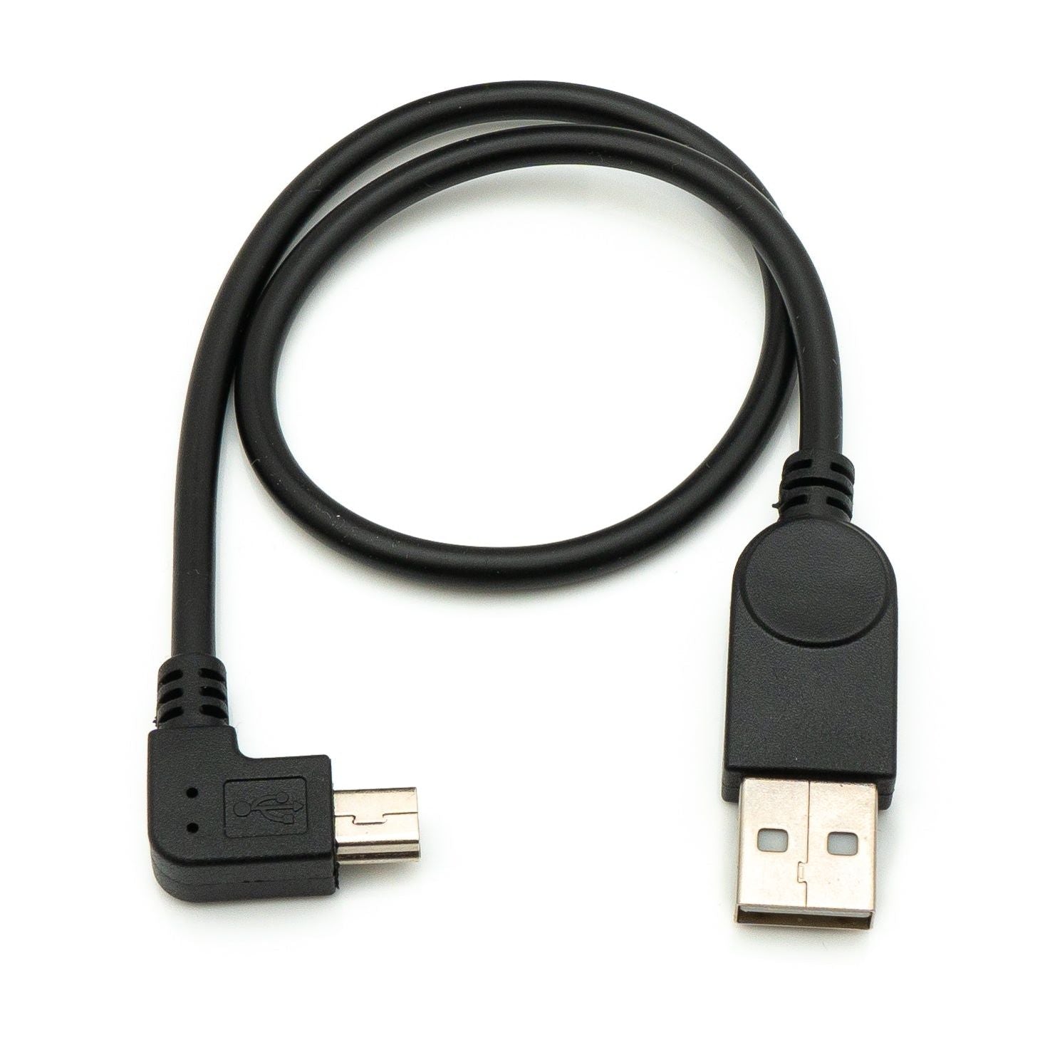 SYSTEM-S USB 2.0 Kabel 35 cm Mini B Buchse zu Typ A Stecker Winkel in Schwarz