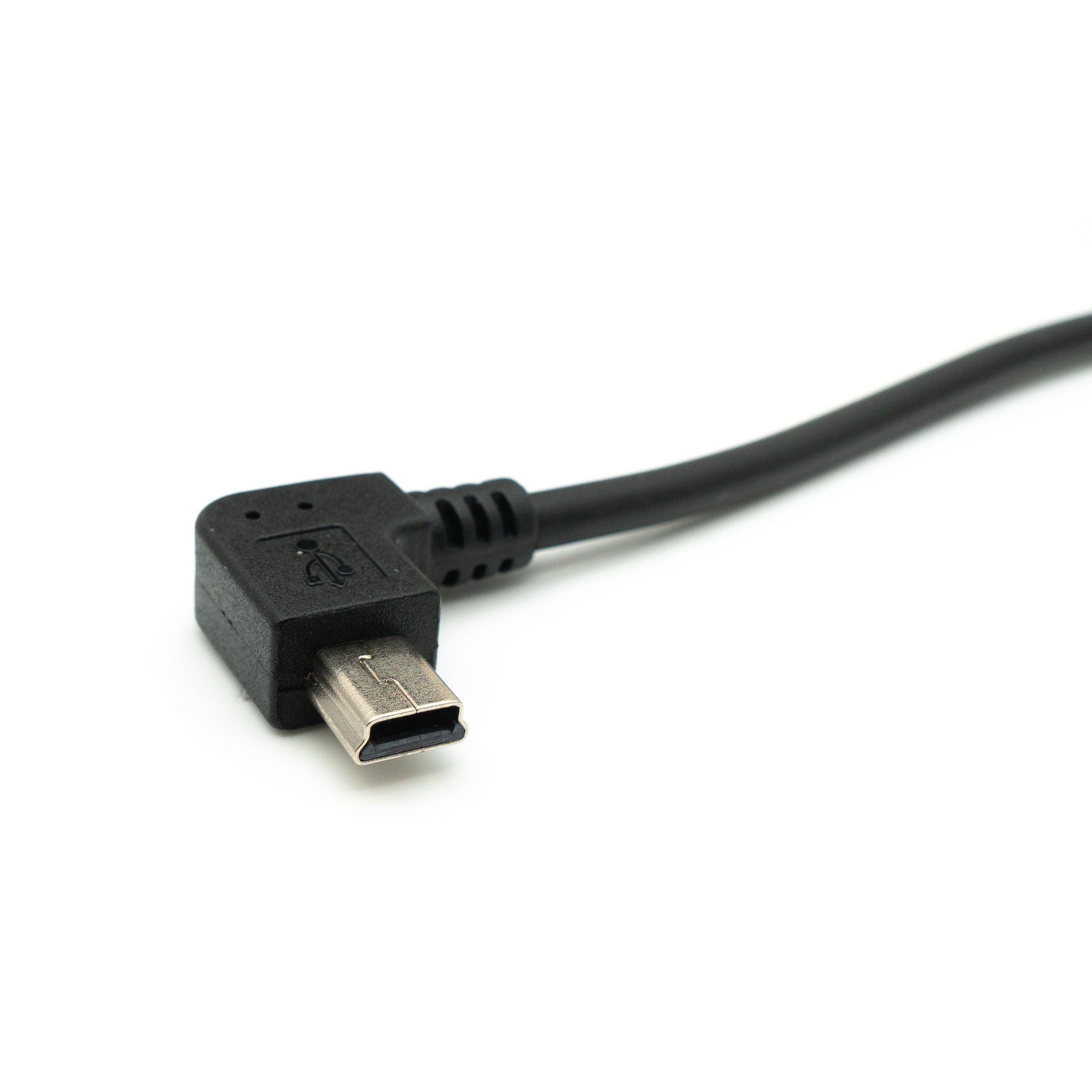 SYSTEM-S USB 2.0 Kabel 35 cm Mini B Buchse zu Typ A Stecker Winkel in Schwarz