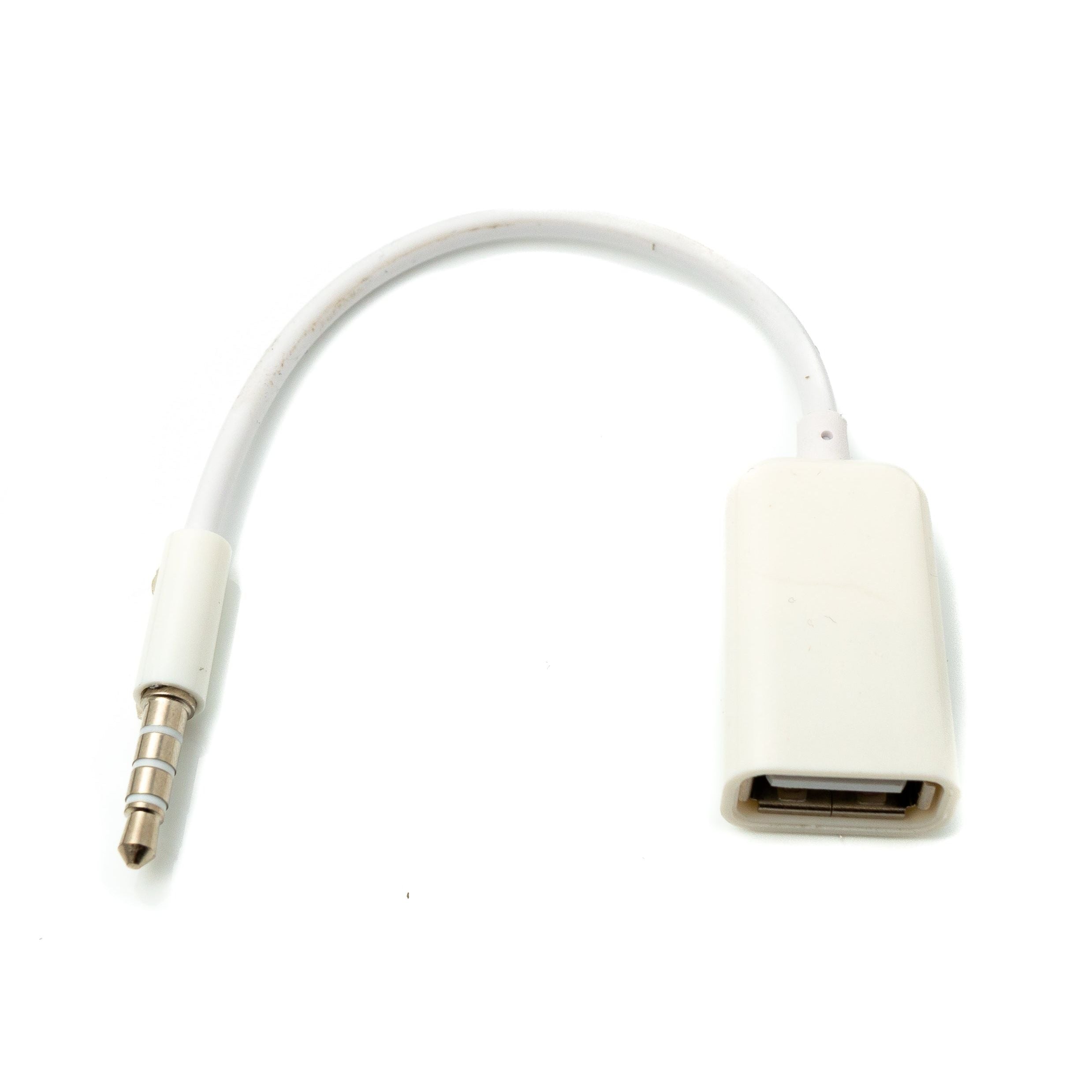 SYSTEM-S Audio USB Kabel 15 cm 3,5 mm Klinke Stecker zu 2.0 Typ A Buchse AUX in Weiß