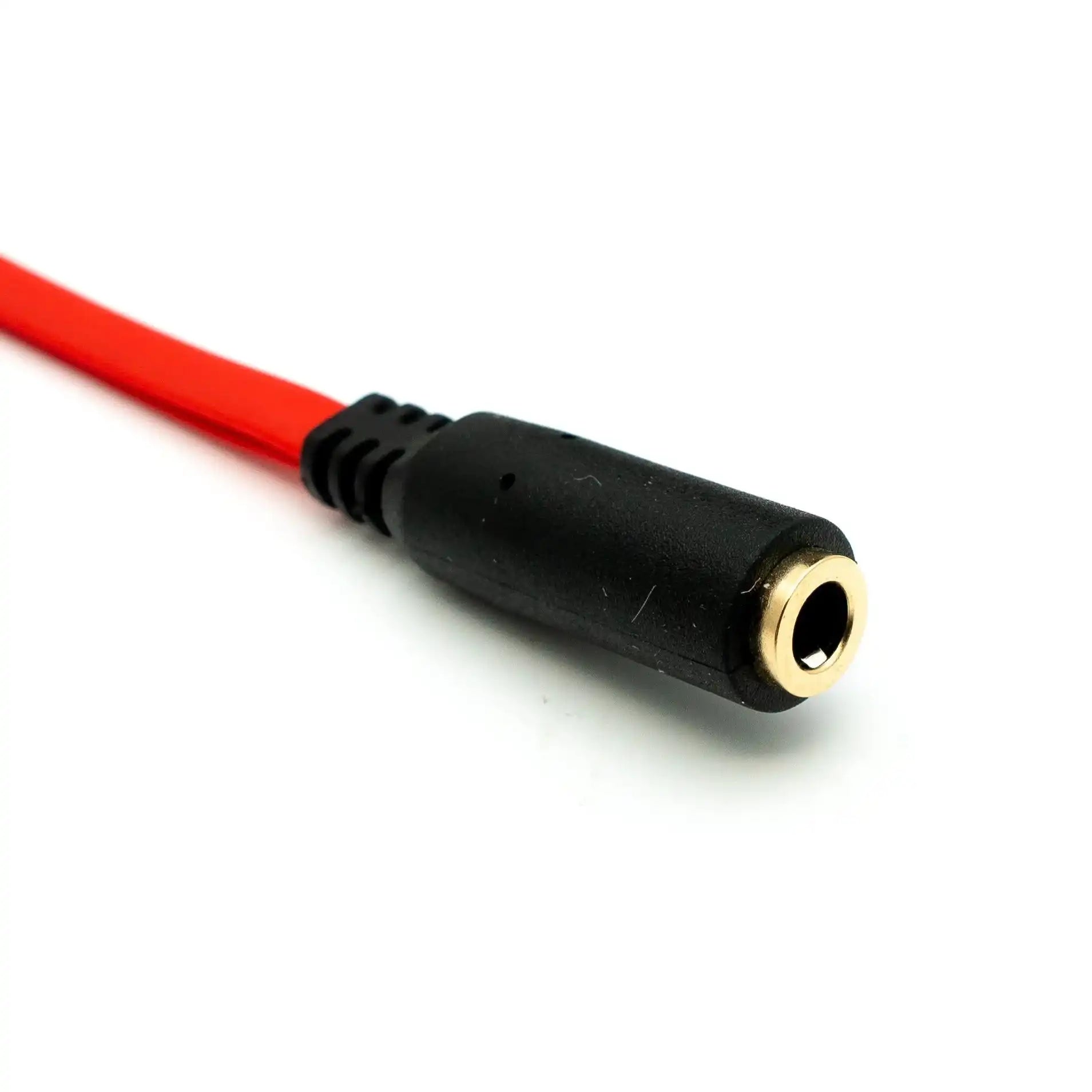 Audio Y Kabel 20 cm Stereo Klinke 3,5 mm Buchse Zu 2x Stecker Flach Kompakt Adapter Rot