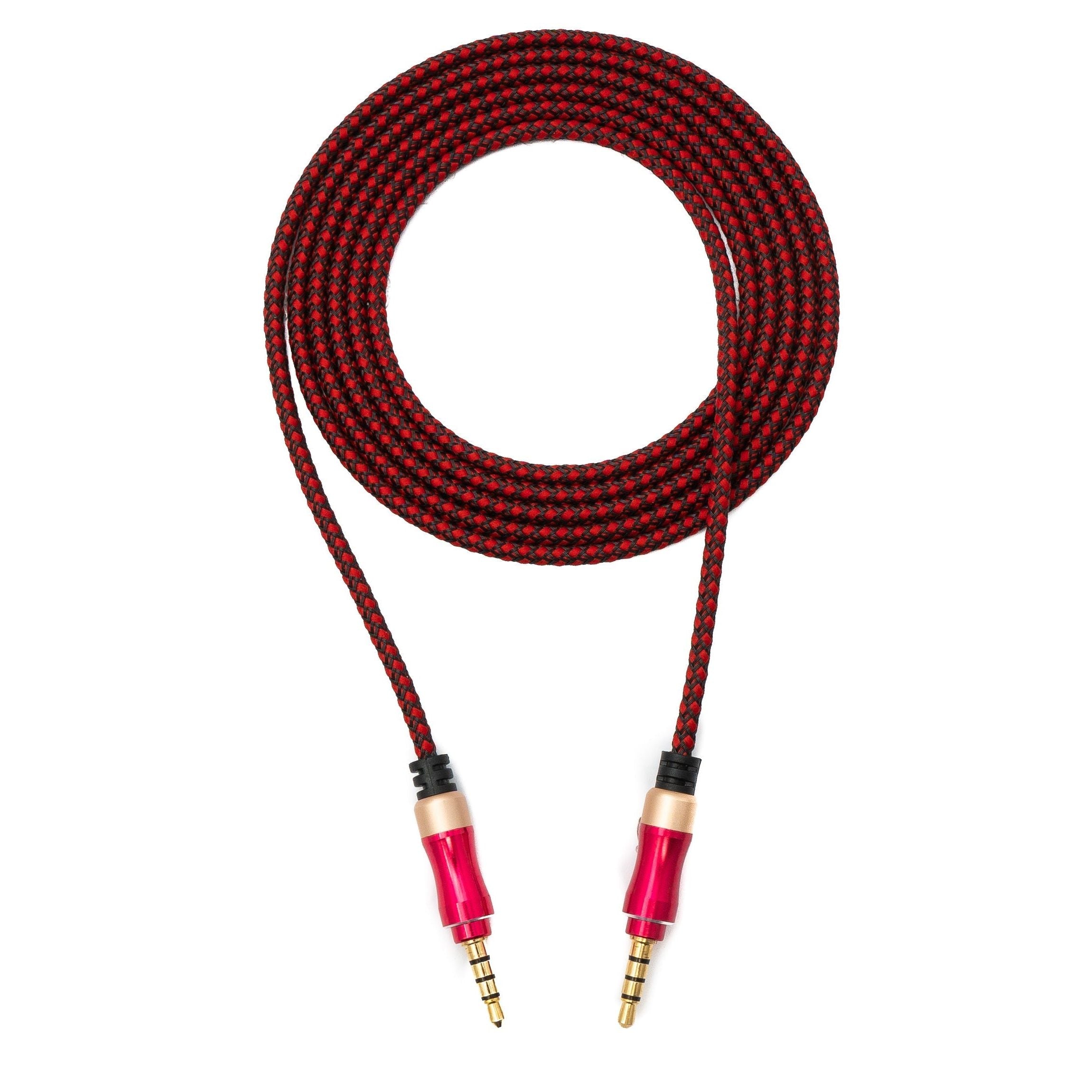 SYSTEM-S Pink Geflochtenes Stereo AUX Kabel 150 cm 3,5 mm Stecker Zu Stecker Hochwertiges Kabel