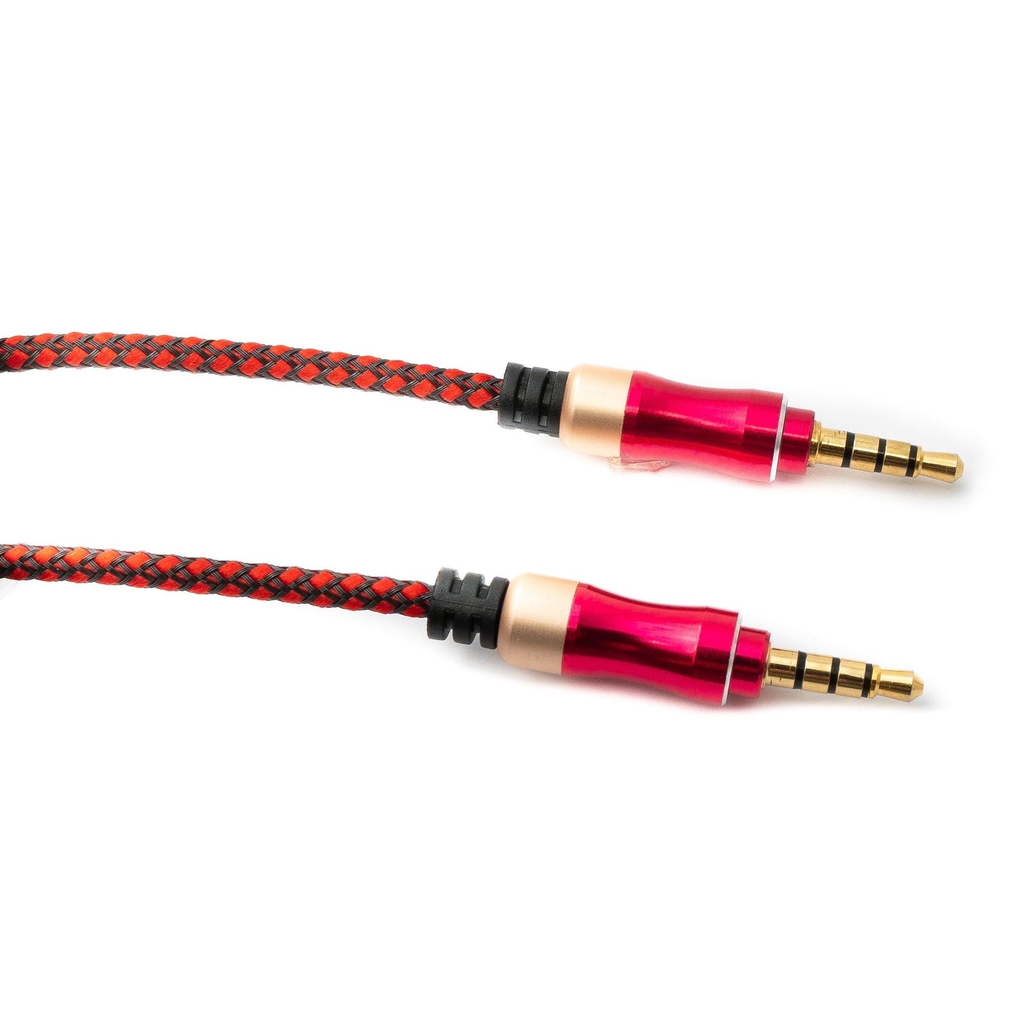 SYSTEM-S Pink Geflochtenes Stereo AUX Kabel 150 cm 3,5 mm Stecker Zu Stecker Hochwertiges Kabel