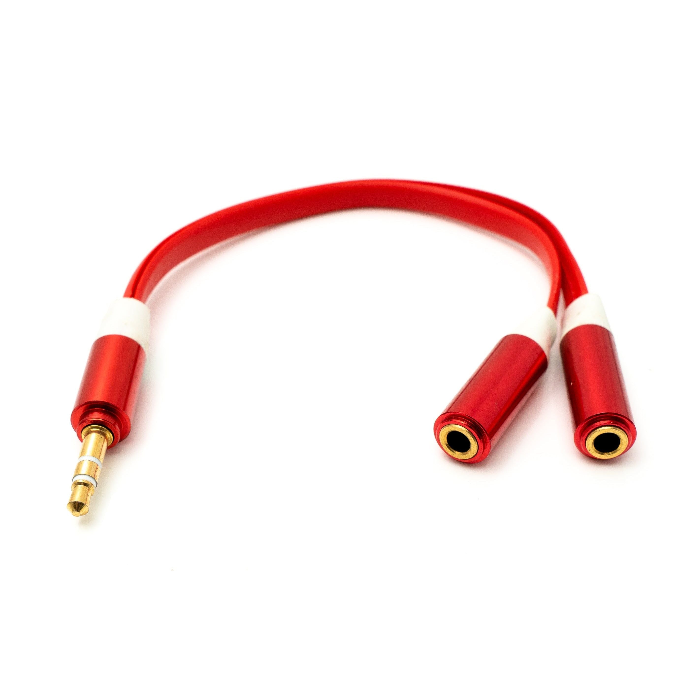 Rotes Flaches Y Audio Kabel 3,5 Mm Stereo Kopfhörer Mikrofon Aufteilung 20 Cm Ideal Für Gaming