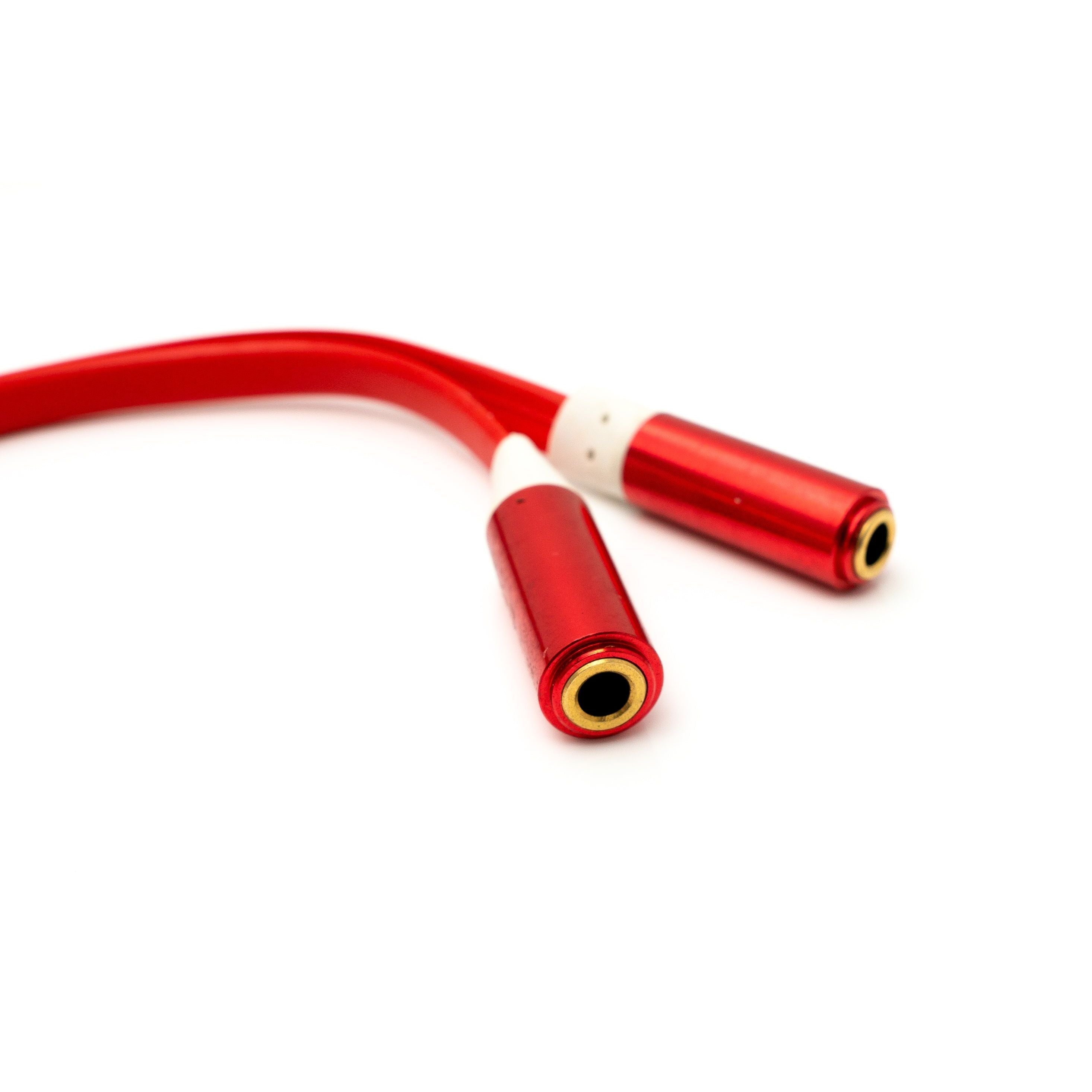 Rotes Flaches Y Audio Kabel 3,5 Mm Stereo Kopfhörer Mikrofon Aufteilung 20 Cm Ideal Für Gaming