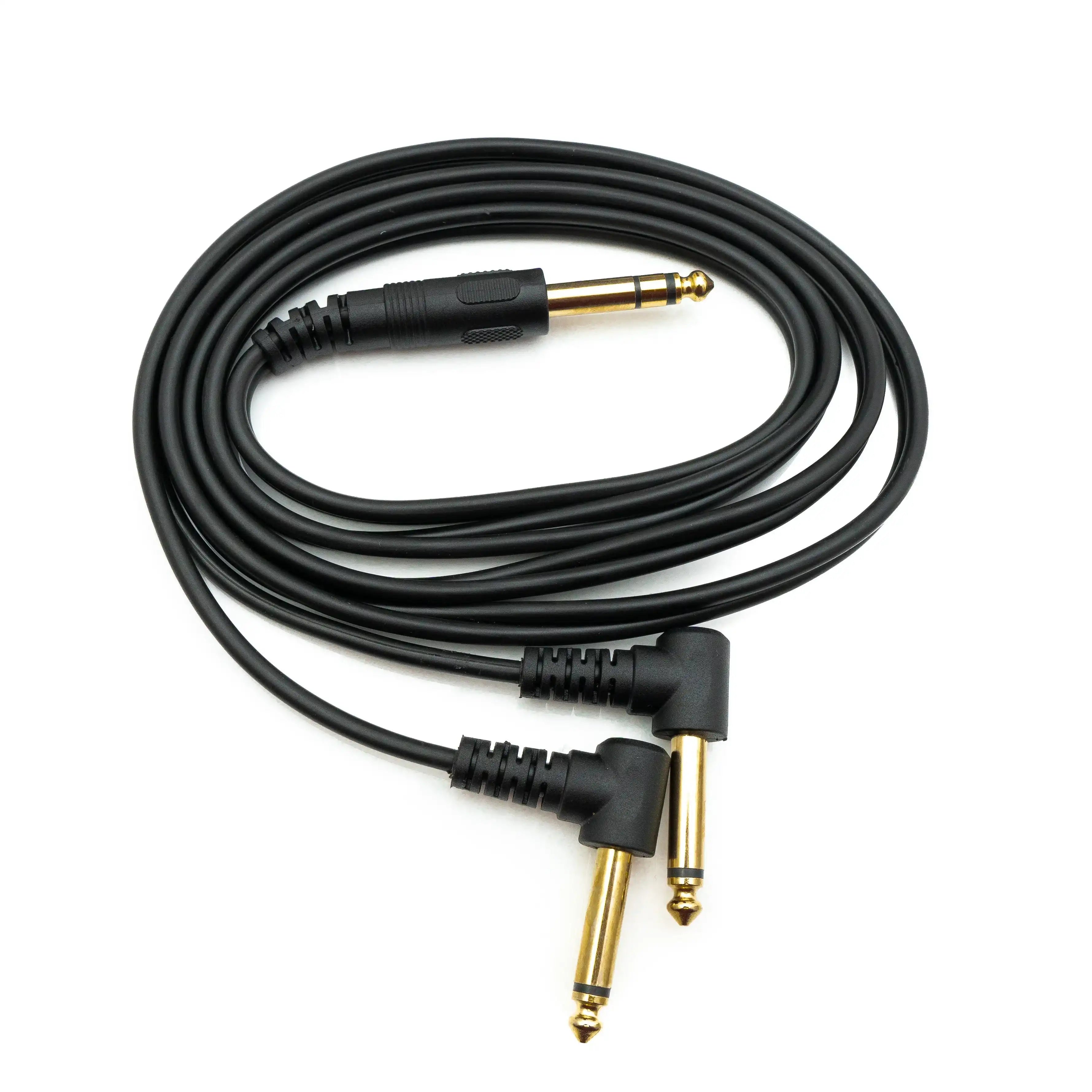 Audio Y Kabel 150 cm 6,35 mm Stereo AUX Klinke Winkel Stecker Ideal Für Mischpulte