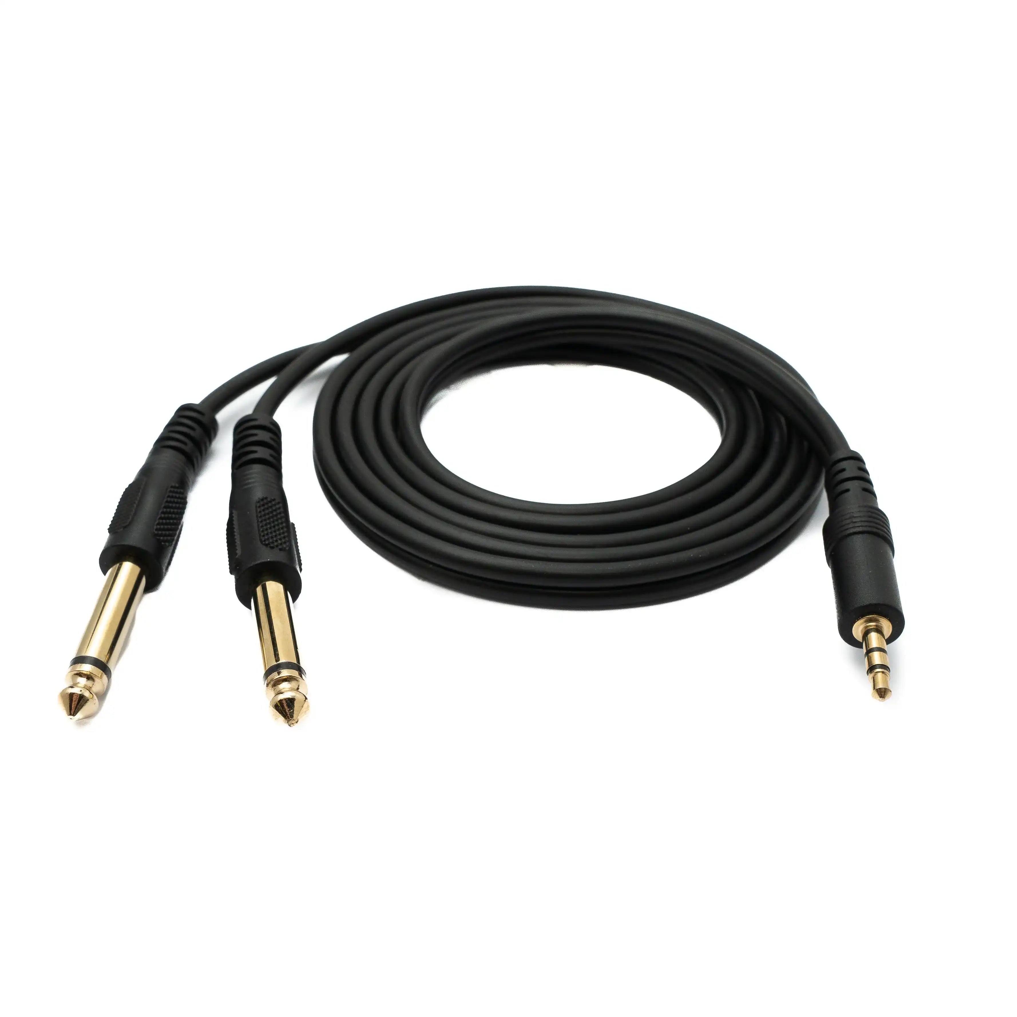 Audio Y Kabel 150 Cm 6,35 mm Stereo AUX Klinke Zu 3,5 mm Stecker Adapter Schwarz