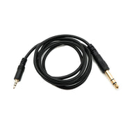 SYSTEM-S Audio Kabel 150 cm Stereo AUX Klinke 6,35 mm Stecker zu Stecker Winkel Schwarz