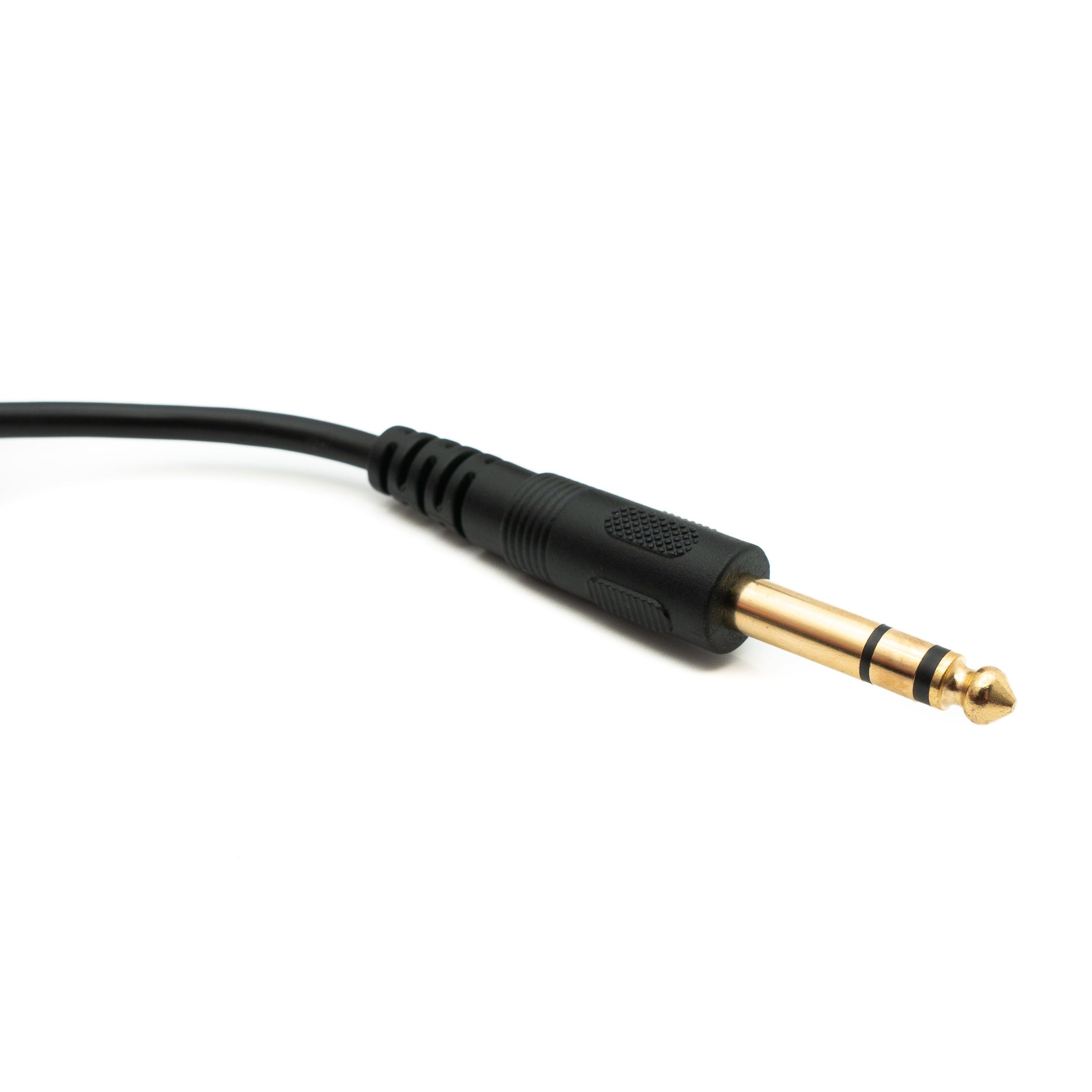 SYSTEM-S Audio Kabel 150 cm Stereo AUX Klinke 6,35 mm Stecker zu Stecker Winkel Schwarz