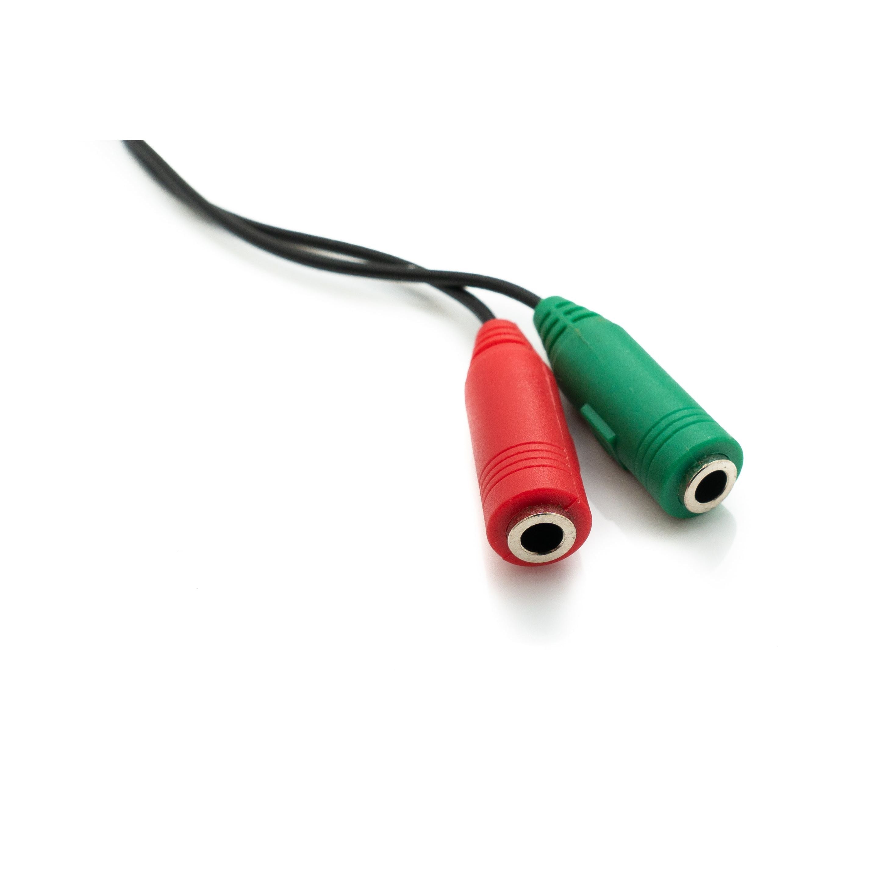 SYSTEM-S Audio Y Kabel 20 cm Stereo AUX Klinke 3,5mm Stecker zu 2x Buchse Adapter Schwarz