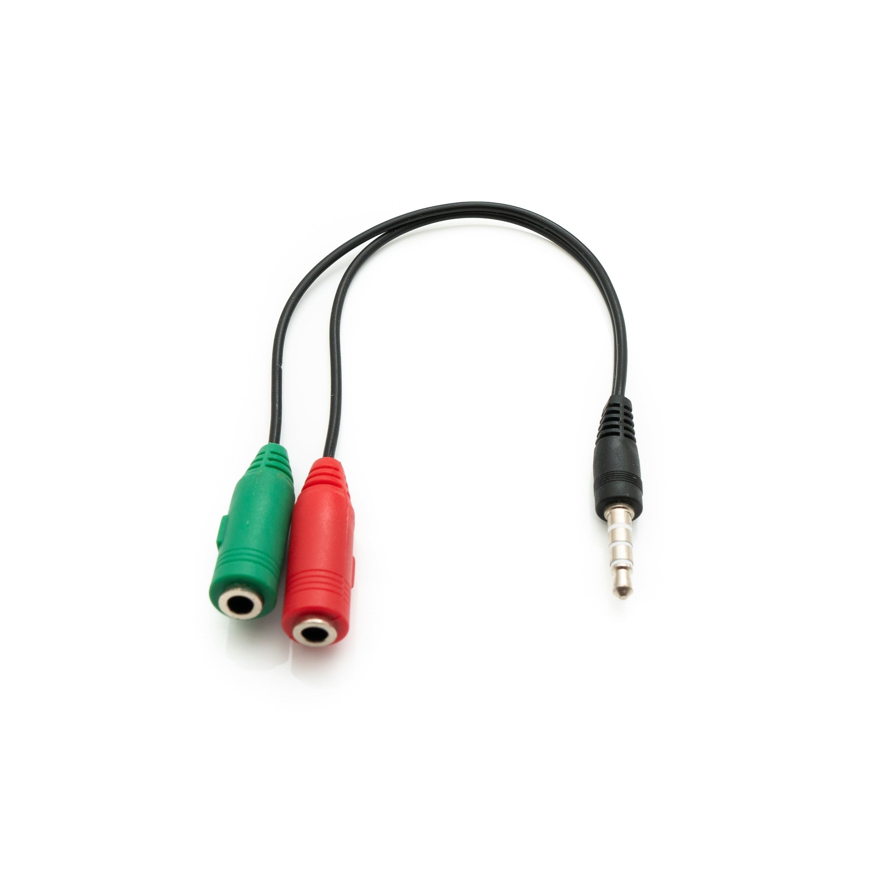 SYSTEM-S Audio Y Kabel 20 cm Stereo AUX Klinke 3,5mm Stecker zu 2x Buchse Adapter Schwarz