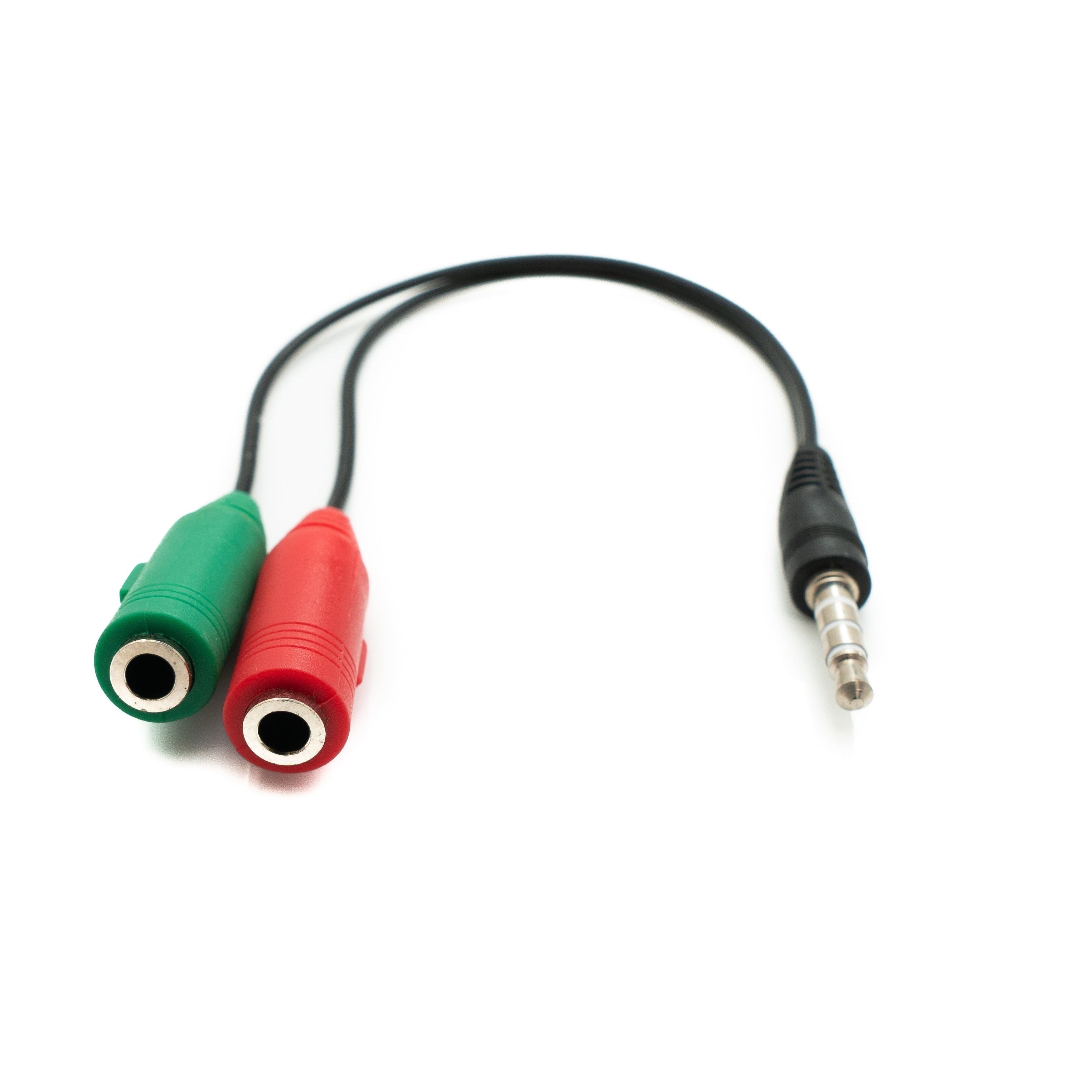 SYSTEM-S Audio Y Kabel 20 cm Stereo AUX Klinke 3,5mm Stecker zu 2x Buchse Adapter Schwarz